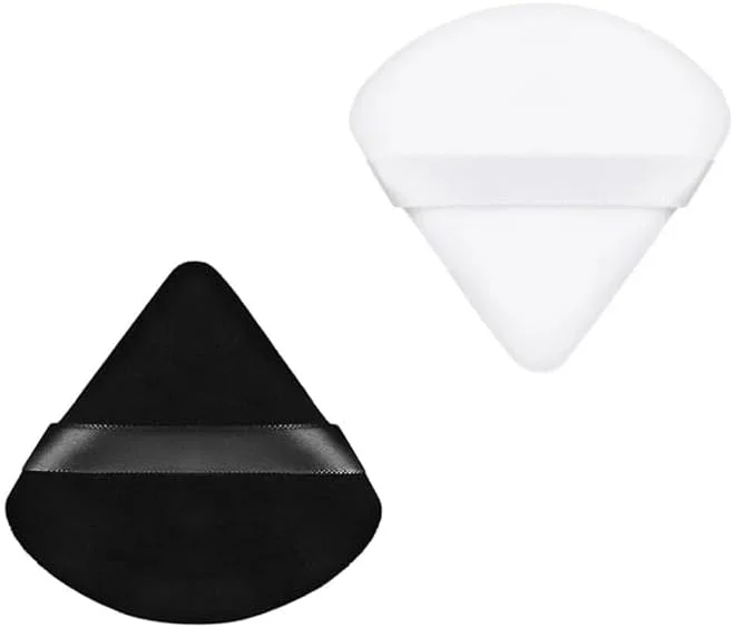 پدهای مثلثی آرایشی پودر فیکس اینسایز، 2 عدد، قابل شستشو و استفاده مجدد، اسفنج نرم و مخملی برای کرم پودر، مناسب صورت و بدن، ابزار آرایشی خشک و مرطوب (سیاه + سفید (2 عدد)) پدهای مثلثی آرایشی پودر فیکس اینسایز، 2 عدد، قابل شستشو و استفاده مجدد، اسفنج نرم و مخملی برای کرم پودر، مناسب صورت و بدن، ابزار آرایشی خشک و مرطوب (سیاه + سفید (2 عدد))