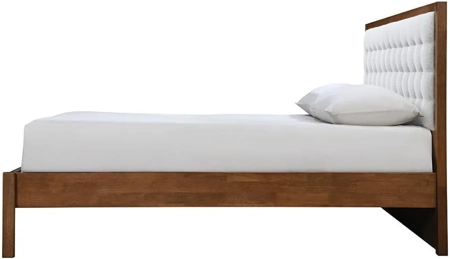 تخت خواب دو نفره چوبی مدل Danube Home Derby Daisy با ابعاد 180X200 به همراه تاج پارچه ای | طراحی مدرن، مبلمان تخت خواب دو نفره چوبی | تخت خواب راحت (تشک شامل نمی شود) ابعاد L209xW203xH120cm- قهوه ای + بژ تخت خواب دو نفره چوبی مدل Danube Home Derby Daisy با ابعاد 180X200 به همراه تاج پارچه ای | طراحی مدرن، مبلمان تخت خواب دو نفره چوبی | تخت خواب راحت (تشک شامل نمی شود) ابعاد L209xW203xH120cm- قهوه ای + بژ