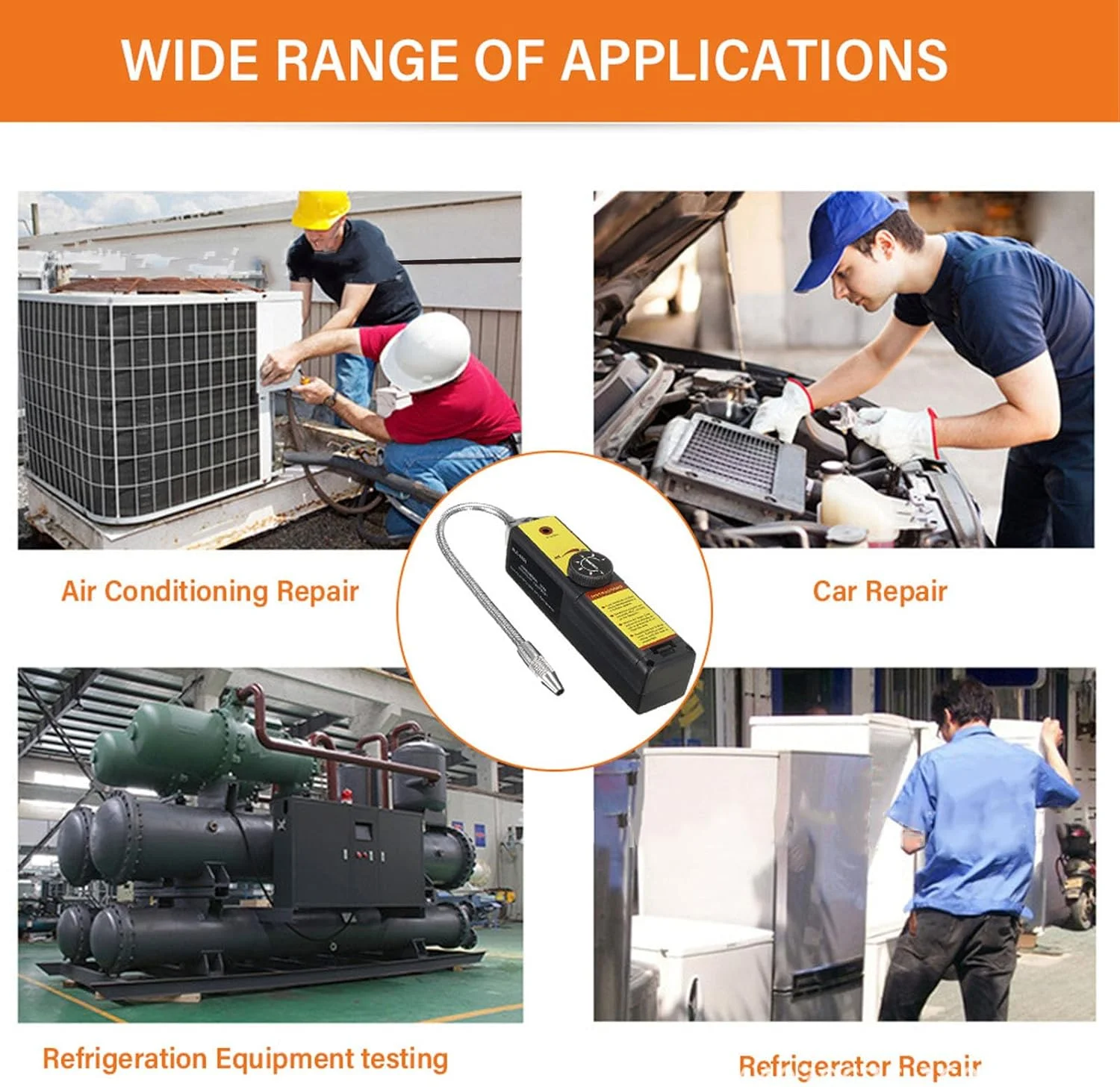 نشت یاب مبرد، تست کننده گاز مبرد هالوژن توسط Freon HFC HCFC CFC PFC Hfo Ac با دقت بالا برای تعمیر سیستم تهویه مطبوع