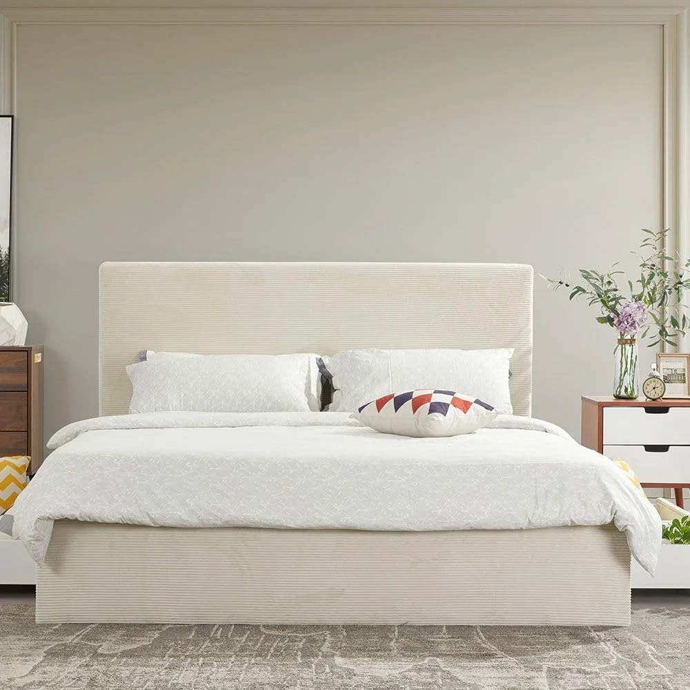 تختخواب دو نفره دانوب هوم مدل Wesley سایز کوئین 150X200 به همراه 4 کشو | طراحی مدرن و مقاوم، مبلمان قاب تختخواب چوبی | تختخواب های آرام و راحت، ابعاد 218x163x121 سانتی متر - بژ روشن تختخواب دو نفره دانوب هوم مدل Wesley سایز کوئین 150X200 به همراه 4 کشو | طراحی مدرن و مقاوم، مبلمان قاب تختخواب چوبی | تختخواب های آرام و راحت، ابعاد 218x163x121 سانتی متر - بژ روشن