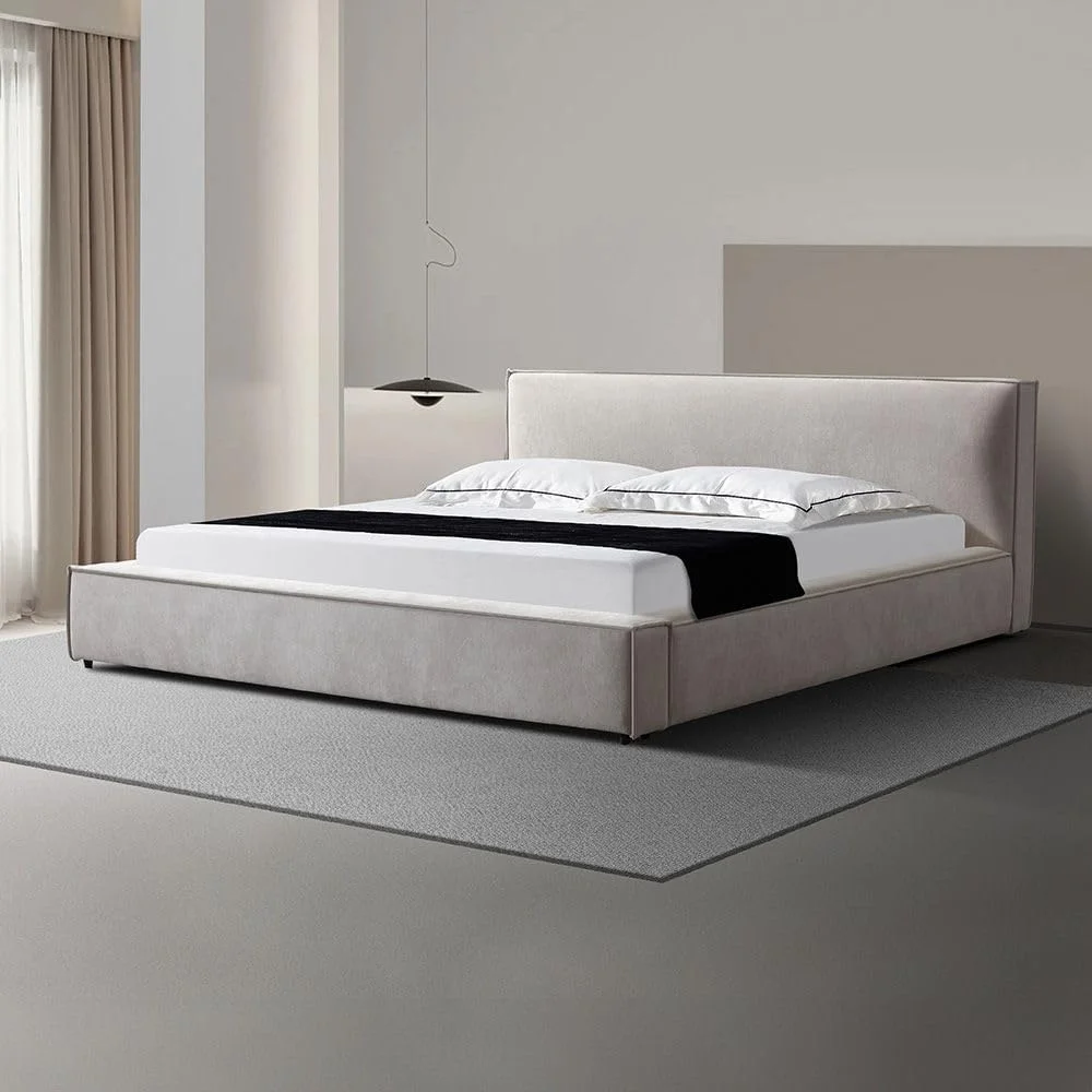 تخت خواب کینگ 180X200 مدل دلانو از Danube Home | مبلمان قاب تخت خواب دو نفره چوبی با طراحی مدرن و مستحکم | تخت خواب های آرام و راحت با ابعاد L 234 x W 198 x H 87 سانتی متر - خاکستری تخت خواب کینگ 180X200 مدل دلانو از Danube Home | مبلمان قاب تخت خواب دو نفره چوبی با طراحی مدرن و مستحکم | تخت خواب های آرام و راحت با ابعاد L 234 x W 198 x H 87 سانتی متر - خاکستری