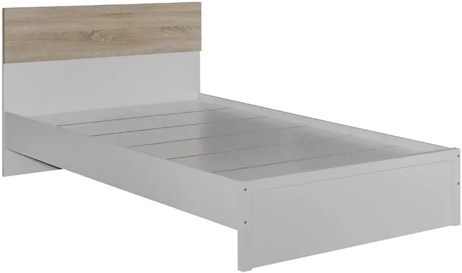 تخت خواب یک نفره دانوب هوم مدل Aurora سایز 90X190 | تخت خواب چوبی یک نفره با طراحی مدرن، قوی و بادوام | تخت خواب آرام و راحت | ساخت مالزی - سفید/بلوط طبیعی تخت خواب یک نفره دانوب هوم مدل Aurora سایز 90X190 | تخت خواب چوبی یک نفره با طراحی مدرن، قوی و بادوام | تخت خواب آرام و راحت | ساخت مالزی - سفید/بلوط طبیعی