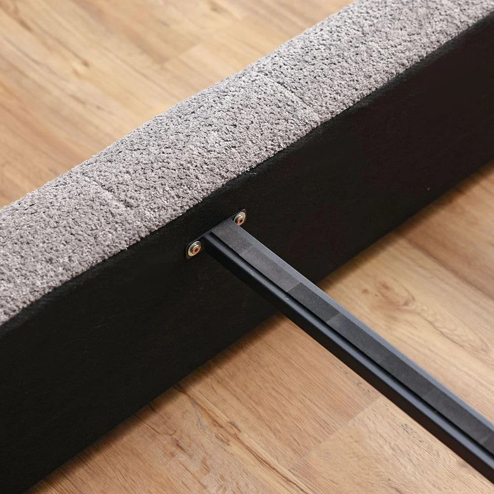 تخت خواب دو نفره کینگ دانوب هوم مدل آراگون 180X200 | طراحی مدرن و مقاوم، قاب تخت خواب چوبی | تخت خواب راحت و بی صدا (تشک شامل نمی شود) ابعاد: L246xW215xH112cm - خاکستری تیره