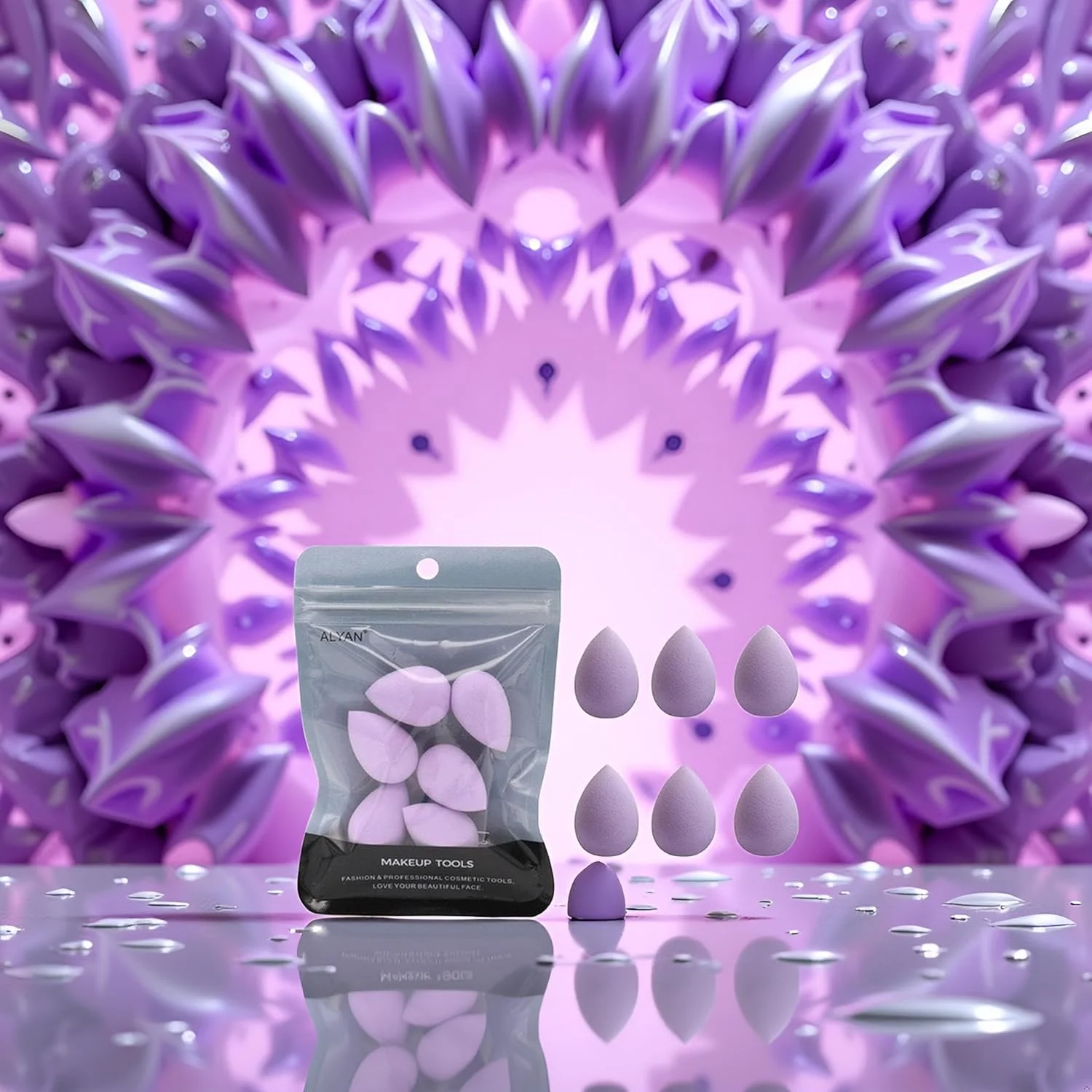 ست 6 عددی اسفنج مینی آرایشی بنفش Htppzjr، مجموعه اسفنج کوچک برای کرم پودر، پودر، کانسیلر، هایلایتر و سایه چشم ست 6 عددی اسفنج مینی آرایشی بنفش Htppzjr، مجموعه اسفنج کوچک برای کرم پودر، پودر، کانسیلر، هایلایتر و سایه چشم