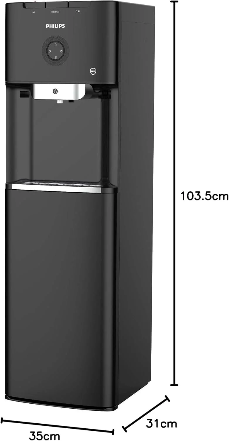 آبسردکن فیلیپس با بارگیری از پایین، رنگ مشکی - ADD4968BK/56 - با فیلتراسیون Micro P-Clean و UV آبسردکن فیلیپس با بارگیری از پایین، رنگ مشکی - ADD4968BK/56 - با فیلتراسیون Micro P-Clean و UV