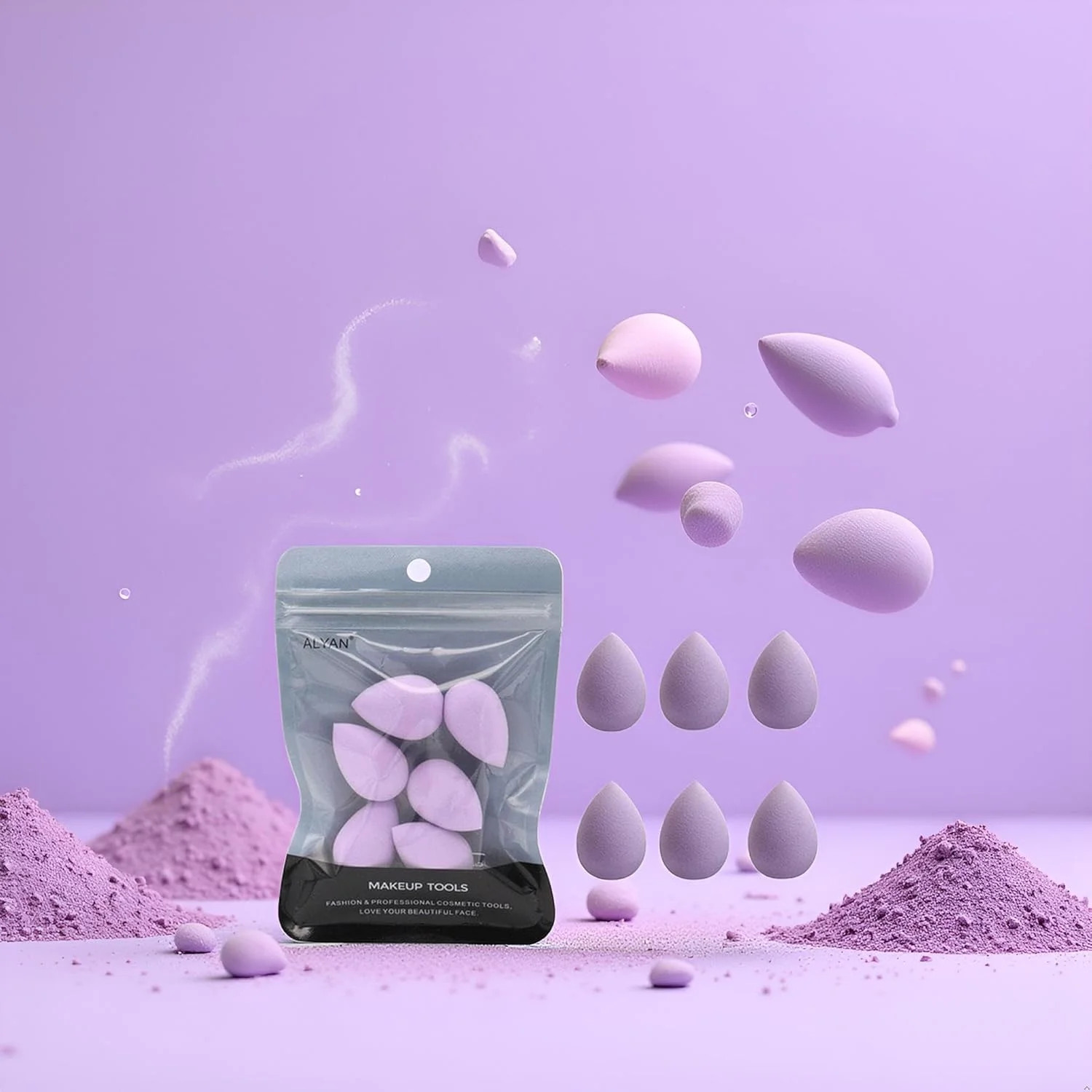 ست 6 عددی اسفنج مینی آرایشی بنفش Htppzjr، مجموعه اسفنج کوچک برای کرم پودر، پودر، کانسیلر، هایلایتر و سایه چشم ست 6 عددی اسفنج مینی آرایشی بنفش Htppzjr، مجموعه اسفنج کوچک برای کرم پودر، پودر، کانسیلر، هایلایتر و سایه چشم