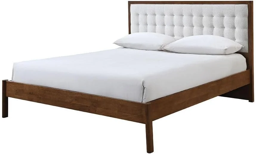 تخت خواب دو نفره چوبی دانوب هوم مدل Derby Daisy با ابعاد ۱۶۰x۲۰۰ به همراه تاج تخت پارچه ای | طراحی مدرن، قاب تخت خواب دو نفره چوبی | تخت خواب راحت (تشک شامل نمی شود) ابعاد L209xW183xH120cm - قهوه ای + بژ تخت خواب دو نفره چوبی دانوب هوم مدل Derby Daisy با ابعاد ۱۶۰x۲۰۰ به همراه تاج تخت پارچه ای | طراحی مدرن، قاب تخت خواب دو نفره چوبی | تخت خواب راحت (تشک شامل نمی شود) ابعاد L209xW183xH120cm - قهوه ای + بژ