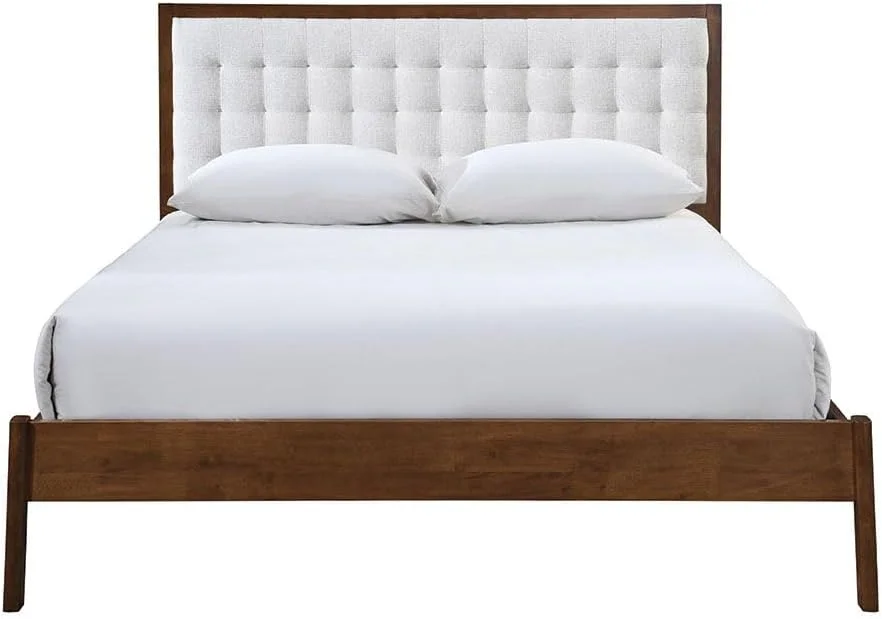 تخت خواب دو نفره چوبی دانوب هوم مدل Derby Daisy با ابعاد ۱۶۰x۲۰۰ به همراه تاج تخت پارچه ای | طراحی مدرن، قاب تخت خواب دو نفره چوبی | تخت خواب راحت (تشک شامل نمی شود) ابعاد L209xW183xH120cm - قهوه ای + بژ تخت خواب دو نفره چوبی دانوب هوم مدل Derby Daisy با ابعاد ۱۶۰x۲۰۰ به همراه تاج تخت پارچه ای | طراحی مدرن، قاب تخت خواب دو نفره چوبی | تخت خواب راحت (تشک شامل نمی شود) ابعاد L209xW183xH120cm - قهوه ای + بژ