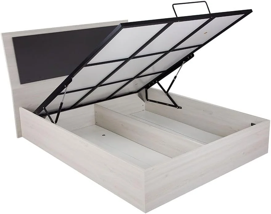 تخت خواب دو نفره دانوب هوم مدل Pletora با ابعاد 150X200 به همراه چراغ های LED و فضای ذخیره سازی هیدرولیکی زیر تخت | طراحی مدرن، قاب تخت خواب چوبی | تخت خواب راحت (تشک شامل نمی شود) ابعاد L216xW167xH115cm - بلوطی خاکستری تخت خواب دو نفره دانوب هوم مدل Pletora با ابعاد 150X200 به همراه چراغ های LED و فضای ذخیره سازی هیدرولیکی زیر تخت | طراحی مدرن، قاب تخت خواب چوبی | تخت خواب راحت (تشک شامل نمی شود) ابعاد L216xW167xH115cm - بلوطی خاکستری