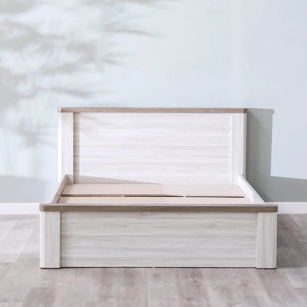تخت خواب دو نفره دانوب هوم مدل Olivos | تخت خواب 150x200 | طراحی مدرن و مستحکم، مبلمان تخت خواب چوبی | تخت خواب راحت برای اتاق خواب - خاکستری/بلوطی تخت خواب دو نفره دانوب هوم مدل Olivos | تخت خواب 150x200 | طراحی مدرن و مستحکم، مبلمان تخت خواب چوبی | تخت خواب راحت برای اتاق خواب - خاکستری/بلوطی