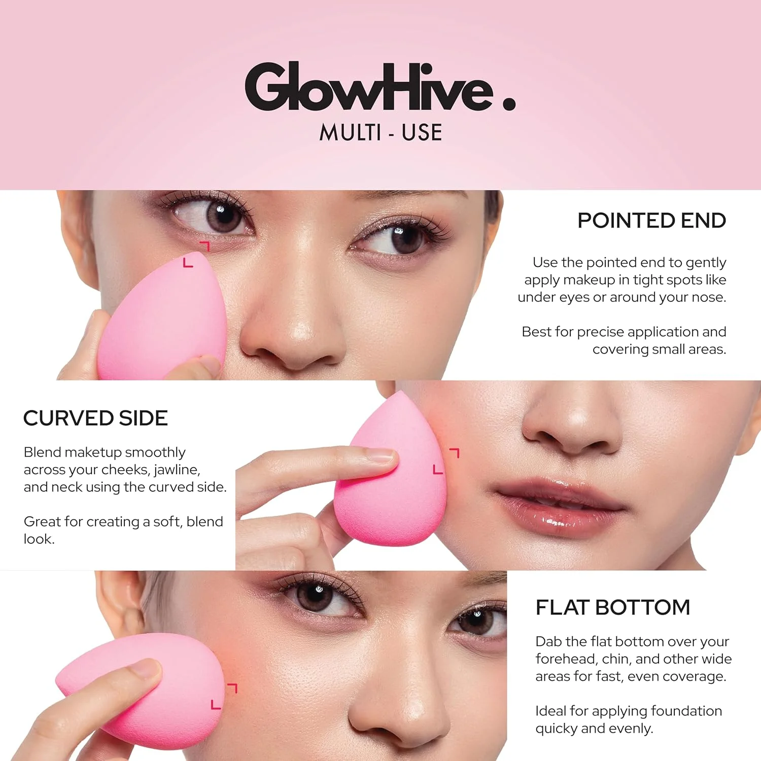 مجموعه اسفنج آرایشی GlowHive. مجموعه 6 عددی اسفنج آرایشی بدون لاتکس | اسفنج های آرایشی فوق العاده نرم و با کیفیت بالا برای کرم پودر، پودر، کرم و مایع | استفاده بی عیب و نقص و بدون رگه مجموعه اسفنج آرایشی GlowHive. مجموعه 6 عددی اسفنج آرایشی بدون لاتکس | اسفنج های آرایشی فوق العاده نرم و با کیفیت بالا برای کرم پودر، پودر، کرم و مایع | استفاده بی عیب و نقص و بدون رگه