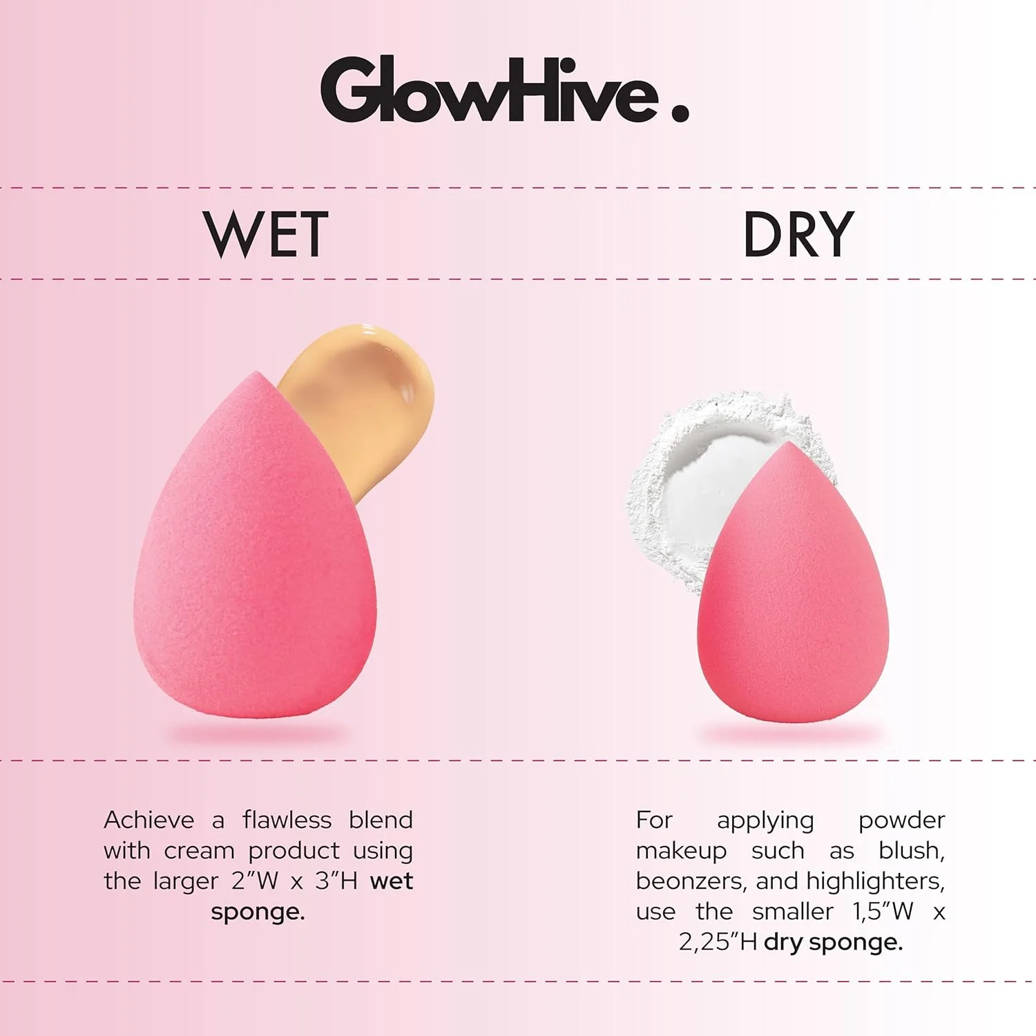 مجموعه اسفنج آرایشی GlowHive. مجموعه 6 عددی اسفنج آرایشی بدون لاتکس | اسفنج های آرایشی فوق العاده نرم و با کیفیت بالا برای کرم پودر، پودر، کرم و مایع | استفاده بی عیب و نقص و بدون رگه مجموعه اسفنج آرایشی GlowHive. مجموعه 6 عددی اسفنج آرایشی بدون لاتکس | اسفنج های آرایشی فوق العاده نرم و با کیفیت بالا برای کرم پودر، پودر، کرم و مایع | استفاده بی عیب و نقص و بدون رگه