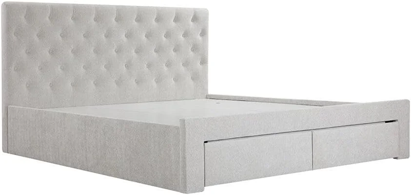 تخت خواب دو نفره کینگ دانوب هوم مدل Bacia با ابعاد 180X200 به همراه 2 کشو در قسمت جلویی | طراحی مدرن و مقاوم، ساخته شده از چوب | تخت خوابی آرام و راحت با ابعاد 218x191x111 سانتی متر - خاکستری روشن تخت خواب دو نفره کینگ دانوب هوم مدل Bacia با ابعاد 180X200 به همراه 2 کشو در قسمت جلویی | طراحی مدرن و مقاوم، ساخته شده از چوب | تخت خوابی آرام و راحت با ابعاد 218x191x111 سانتی متر - خاکستری روشن