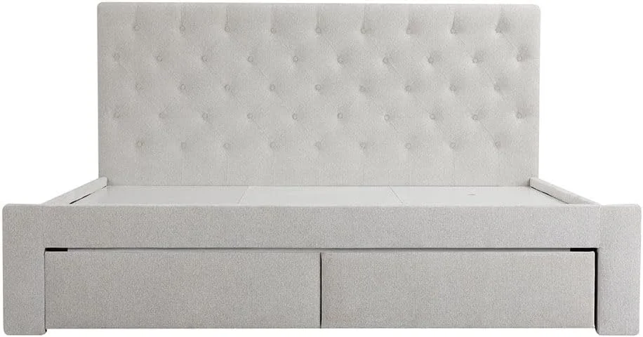 تخت خواب دو نفره کینگ دانوب هوم مدل Bacia با ابعاد 180X200 به همراه 2 کشو در قسمت جلویی | طراحی مدرن و مقاوم، ساخته شده از چوب | تخت خوابی آرام و راحت با ابعاد 218x191x111 سانتی متر - خاکستری روشن تخت خواب دو نفره کینگ دانوب هوم مدل Bacia با ابعاد 180X200 به همراه 2 کشو در قسمت جلویی | طراحی مدرن و مقاوم، ساخته شده از چوب | تخت خوابی آرام و راحت با ابعاد 218x191x111 سانتی متر - خاکستری روشن