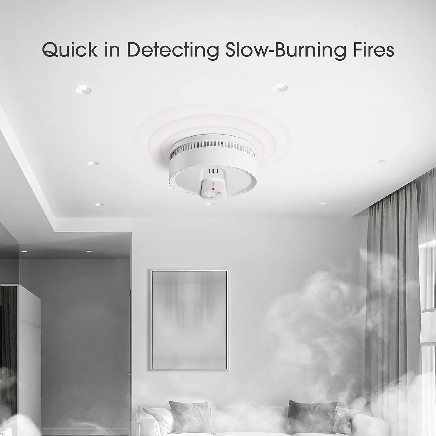 آشکارساز دود X-Sense، آلارم آتش سوزی با باتری 10 ساله، ردیاب دود آتش با نشانگر LED و دکمه سکوت، مطابق با استاندارد EN 14604