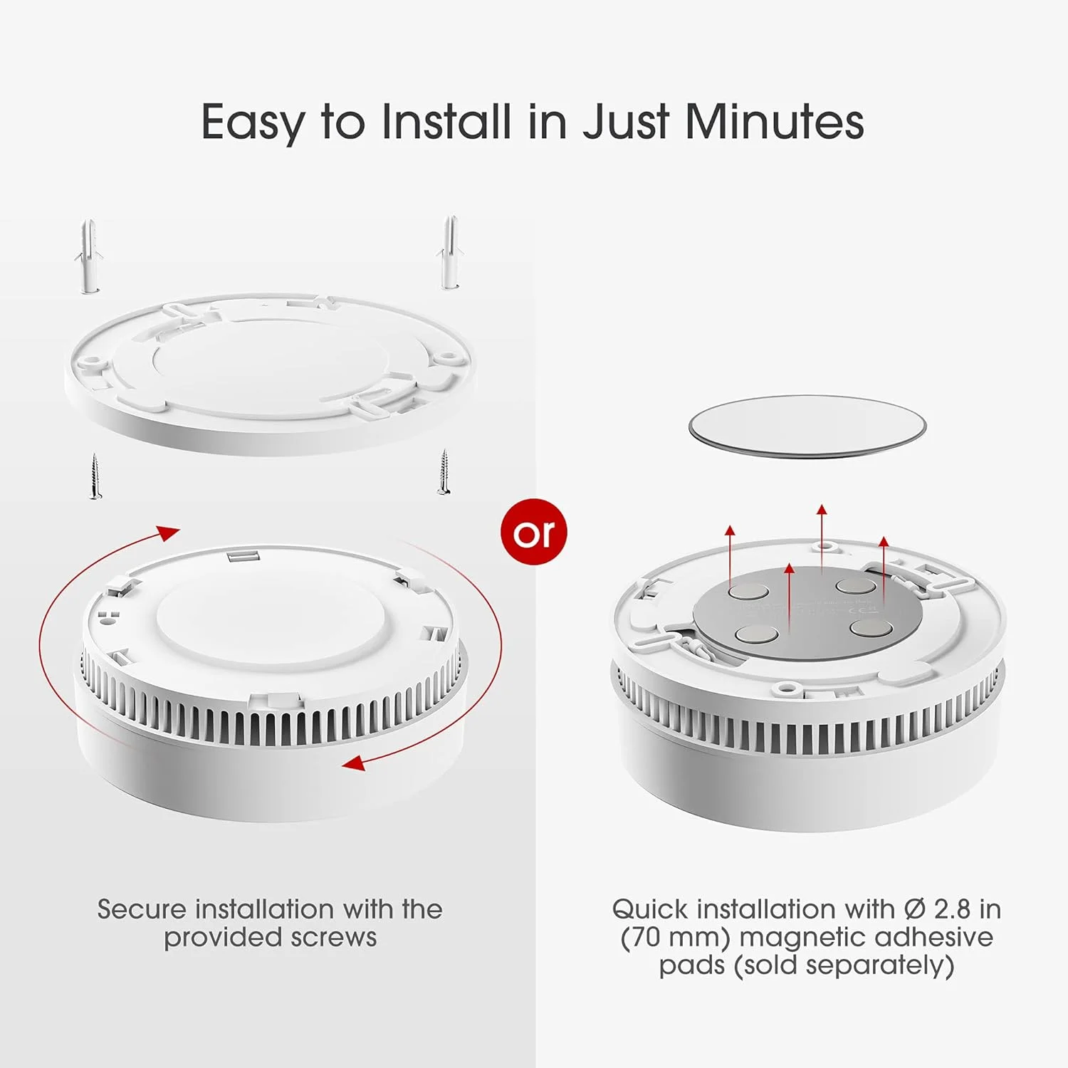 آشکارساز دود X-Sense، آلارم آتش سوزی با باتری لیتیومی 10 ساله با نشانگر LED، مدل SD2L0AX، بسته 3 عددی