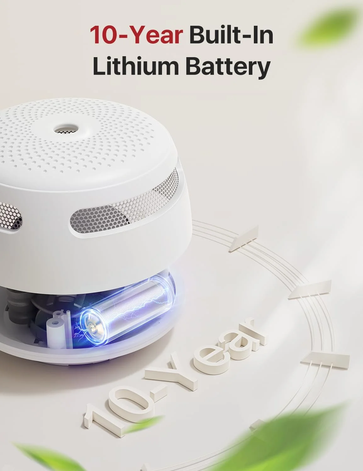 آشکارساز دود کوچک X-Sense، دتکتور دود و آتش با باتری 10 ساله، نشانگر LED و دکمه سکوت، مدل XS01