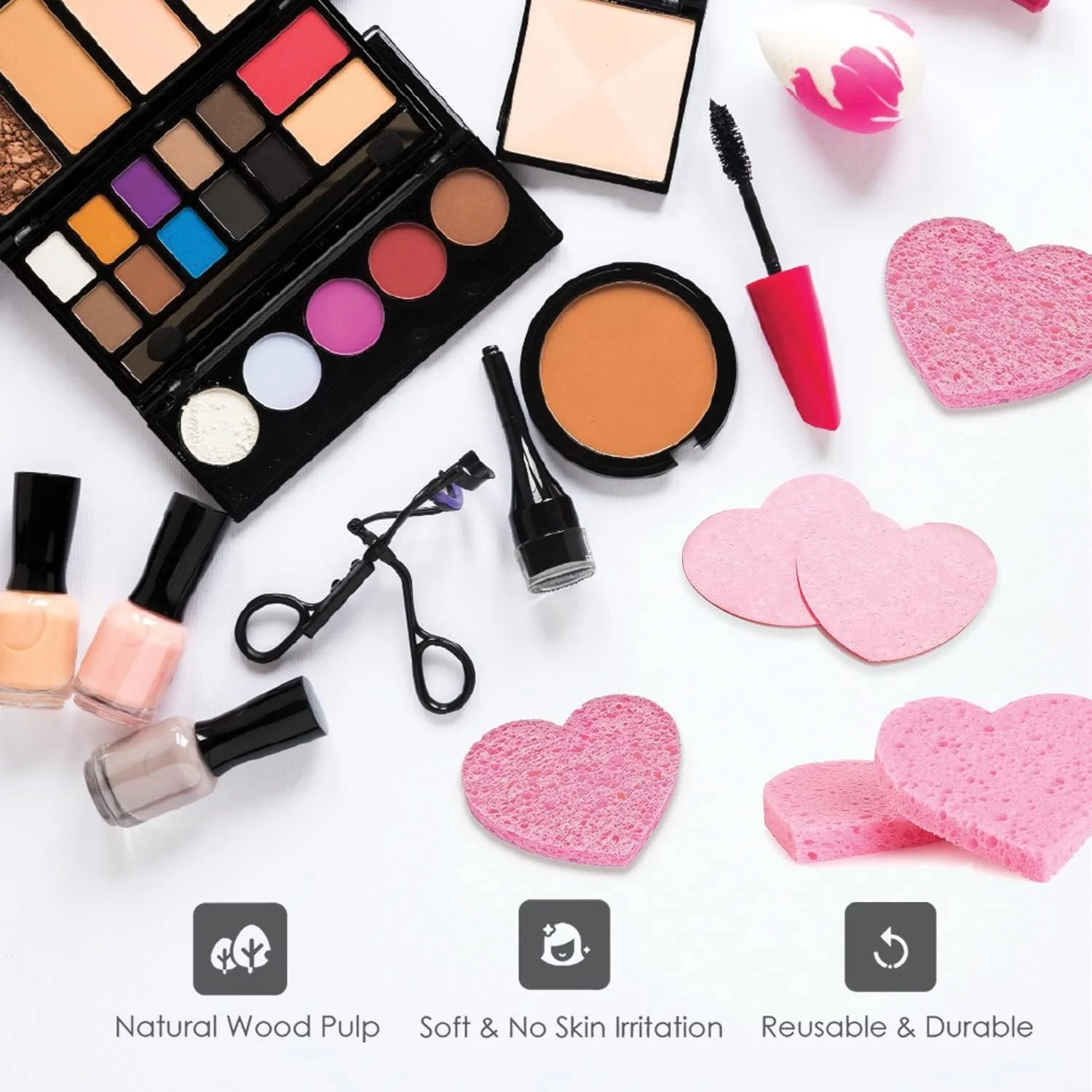پدهای اسفنجی فشرده صورت میافرم 60 عددی، اسفنج های اسپا آرایشی 100% طبیعی برای پاکسازی صورت، ماسک لایه بردار (قلب صورتی) پدهای اسفنجی فشرده صورت میافرم 60 عددی، اسفنج های اسپا آرایشی 100% طبیعی برای پاکسازی صورت، ماسک لایه بردار (قلب صورتی)