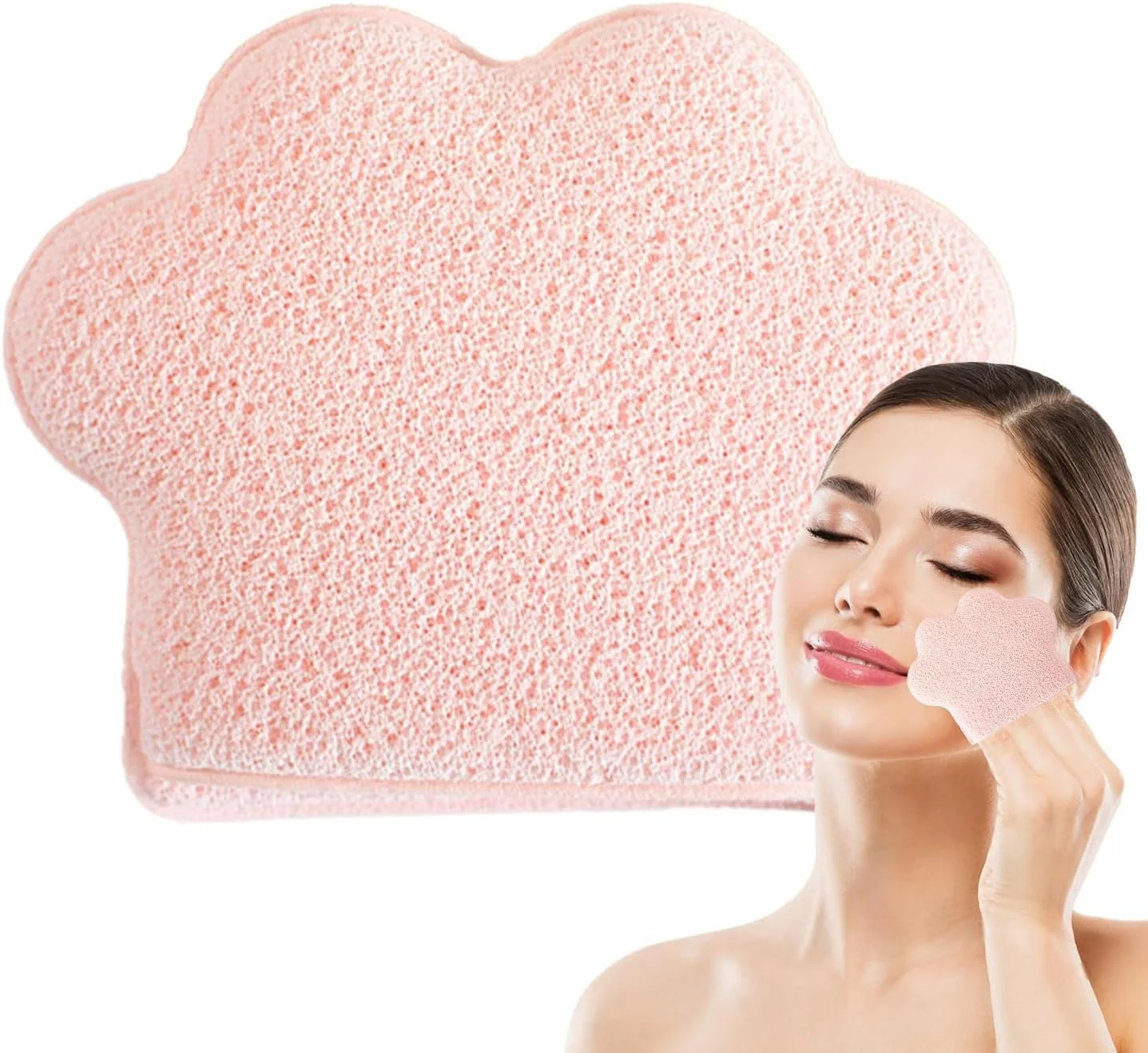 Makeup Remover Sponge,Cat Paw Shape Enlarged Skin Sponge | Glove-type Cosmetic Removal Wipes For Bathing Accessories