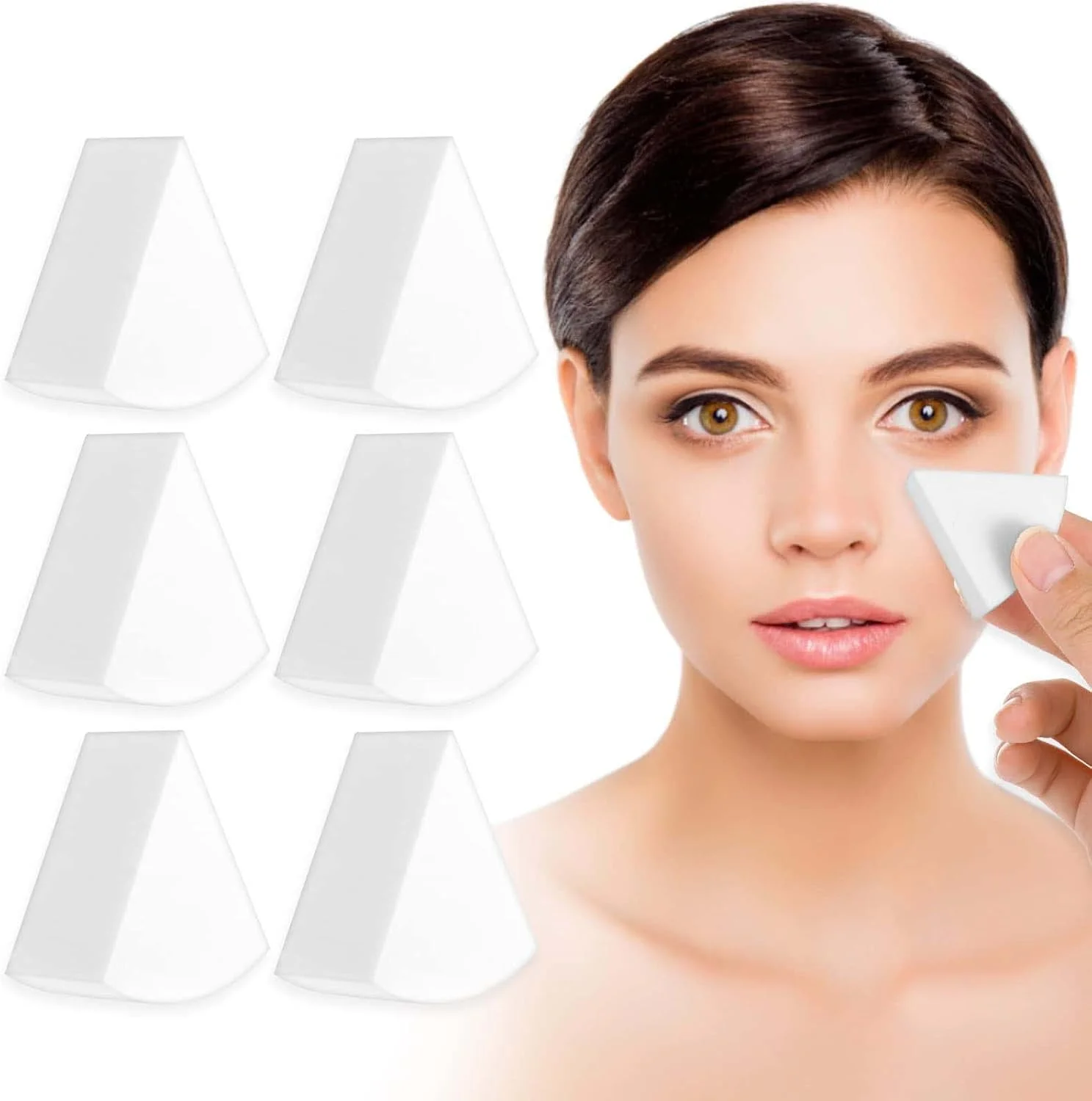 Makeup Beauty Sponges, 6 Pcs Reusable Face Paint Sponges Puff Cosmetic Triangle Wedges Soft Foundation for Clean Cream Concealer