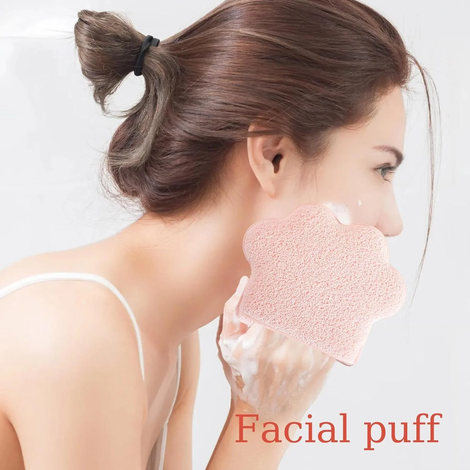 پدهای آرایشی برای پاکسازی صورت - پد اسفنجی طرح پنجه گربه، پد بزرگ دستکشی برای پاکسازی و لایه برداری پوست مناسب بانوان و آقایان