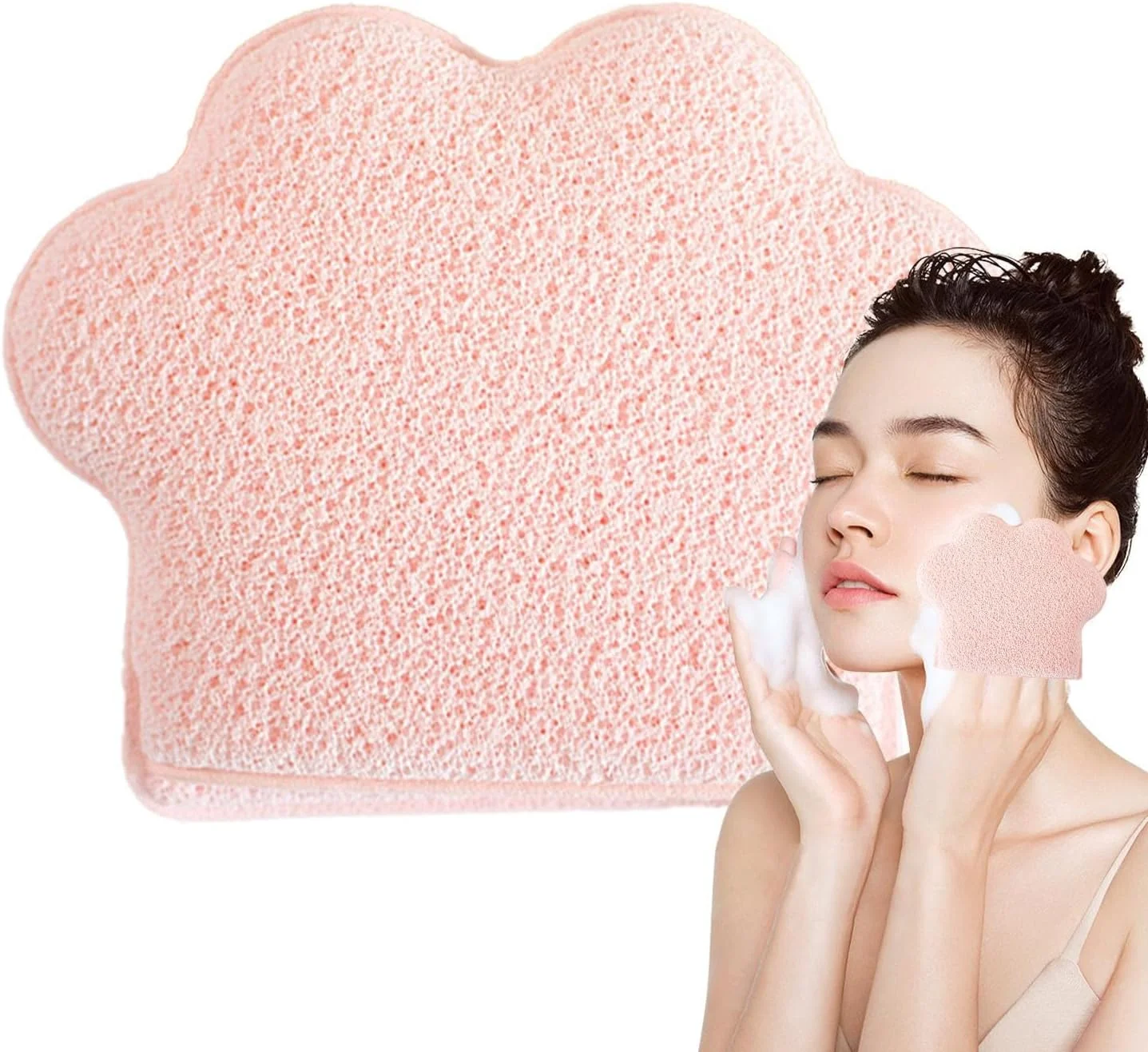 پدهای آرایشی برای پاکسازی صورت | طراحی پنجه گربه ای بزرگ شده | پدهای اسکراب دستکشی برای منافذ، آلودگی و چربی