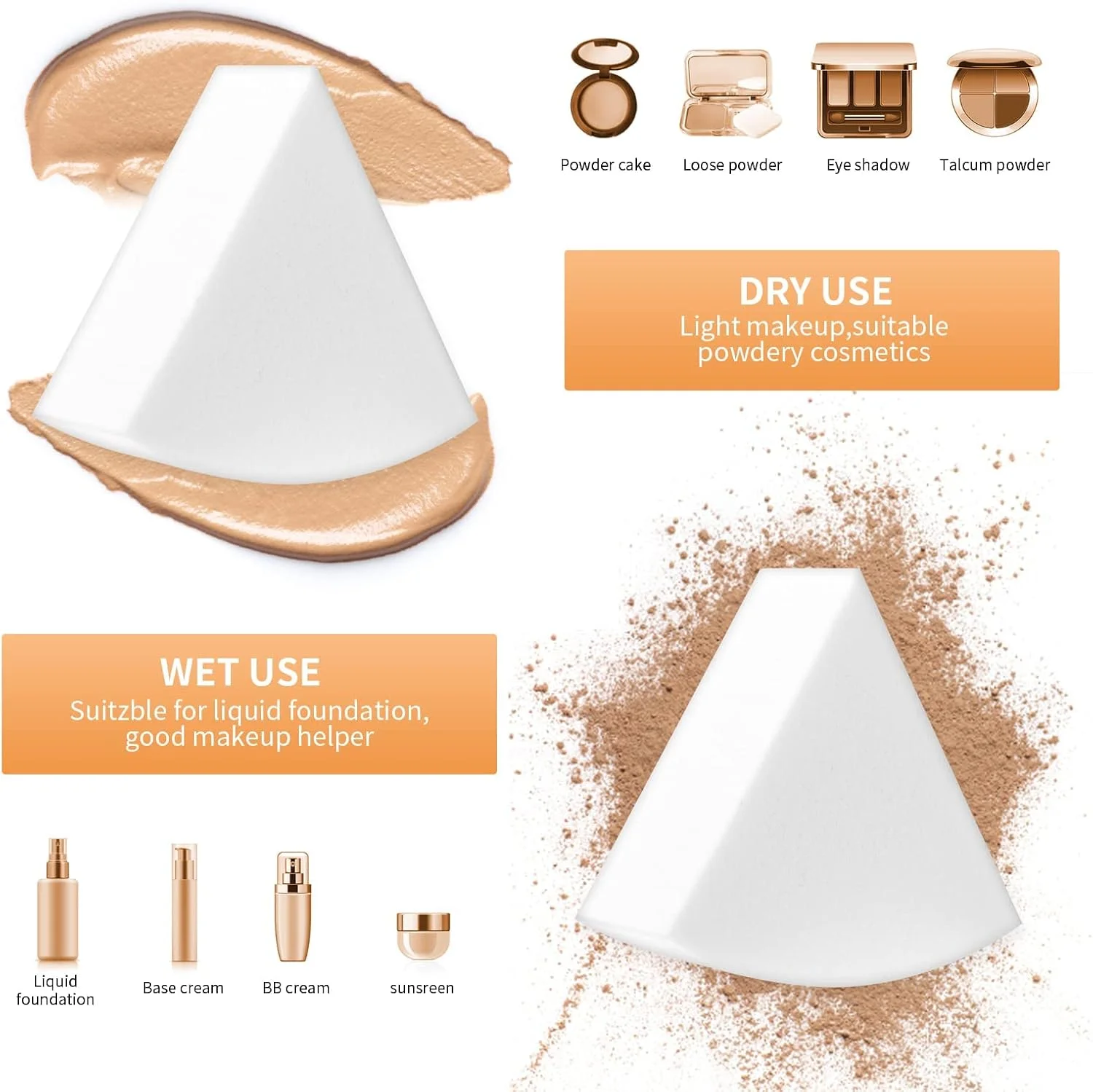 Makeup Beauty Sponges, 6 Pcs Reusable Face Paint Sponges Puff Cosmetic Triangle Wedges Soft Foundation for Clean Cream Concealer Makeup Beauty Sponges, 6 Pcs Reusable Face Paint Sponges Puff Cosmetic Triangle Wedges Soft Foundation for Clean Cream Concealer