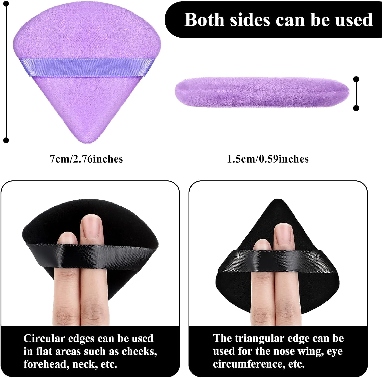 پدهای آرایشی مثلثی Maitys برای پودر فیکس، پودر بدن، کرم پودر، اسفنج آرایشی معدنی، مناسب برای آرایش خشک و مرطوب (مشکی، بنفش، کوچک) - بسته 12 عددی پدهای آرایشی مثلثی Maitys برای پودر فیکس، پودر بدن، کرم پودر، اسفنج آرایشی معدنی، مناسب برای آرایش خشک و مرطوب (مشکی، بنفش، کوچک) - بسته 12 عددی