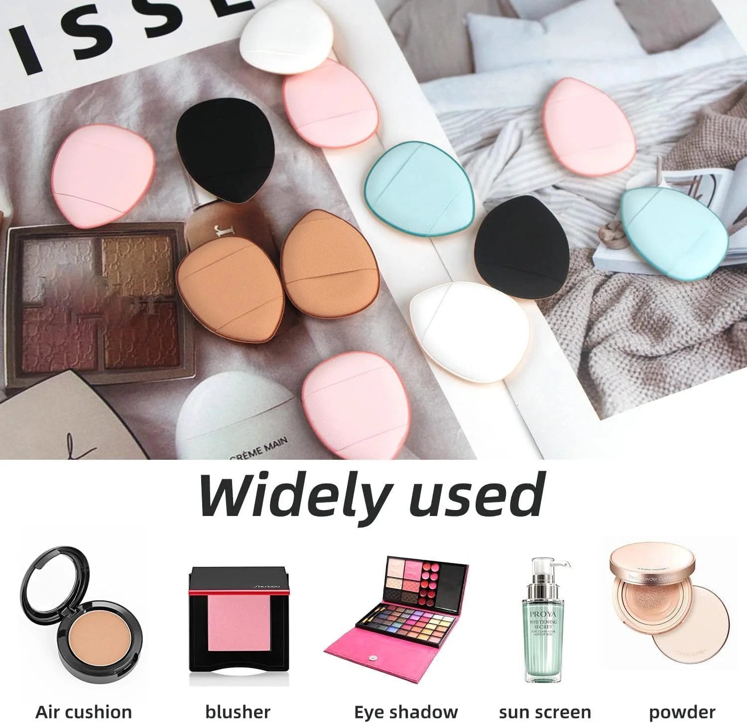 پدهای انگشتی لودروک 35 عددی، پدهای پودری انگشتی کوچک، اسفنج های آرایشی نرم، ابزارهای آرایشی برای کرم پودر، زیر چشم، کانسیلر، کرم ترمیم (سفید، صورتی، آبی، مشکی و رنگ پوست)