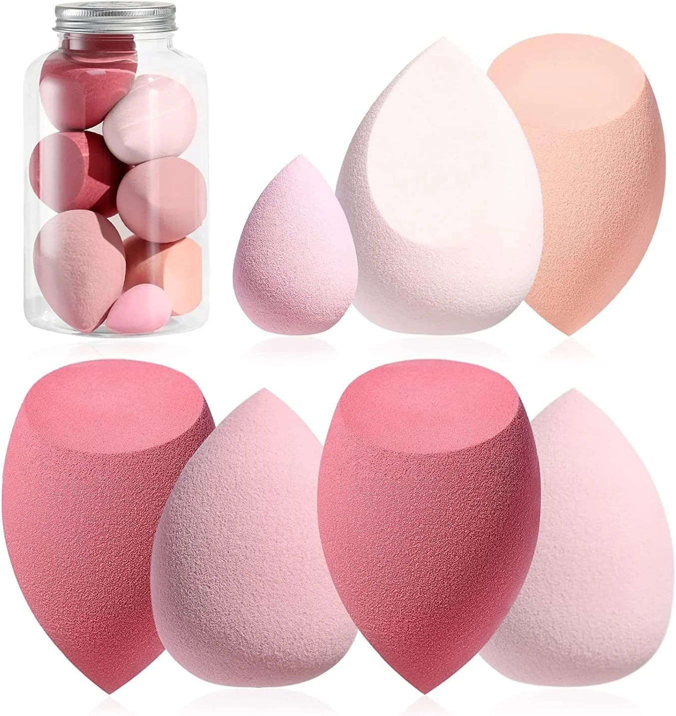 مجموعه 7 عددی اسفنج آرایشی Lobe Miracle Beauty، پد اشکی، اسفنج فونداسیون با ظرف نگهدارنده، طراحی بطری زیبا، تخم مرغی رنگارنگ ماکارون مجموعه 7 عددی اسفنج آرایشی Lobe Miracle Beauty، پد اشکی، اسفنج فونداسیون با ظرف نگهدارنده، طراحی بطری زیبا، تخم مرغی رنگارنگ ماکارون