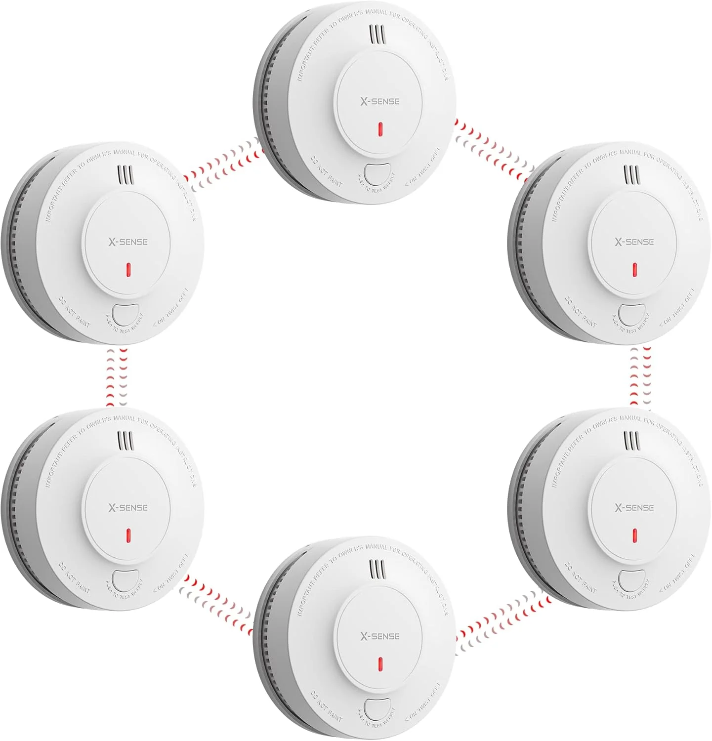 آشکارساز دود بی سیم X-Sense با قابلیت اتصال متقابل و تغذیه با باتری، با برد انتقال بیش از 250 متر، مدل SD19-W، بسته 6 عددی آشکارساز دود بی سیم X-Sense با قابلیت اتصال متقابل و تغذیه با باتری، با برد انتقال بیش از 250 متر، مدل SD19-W، بسته 6 عددی