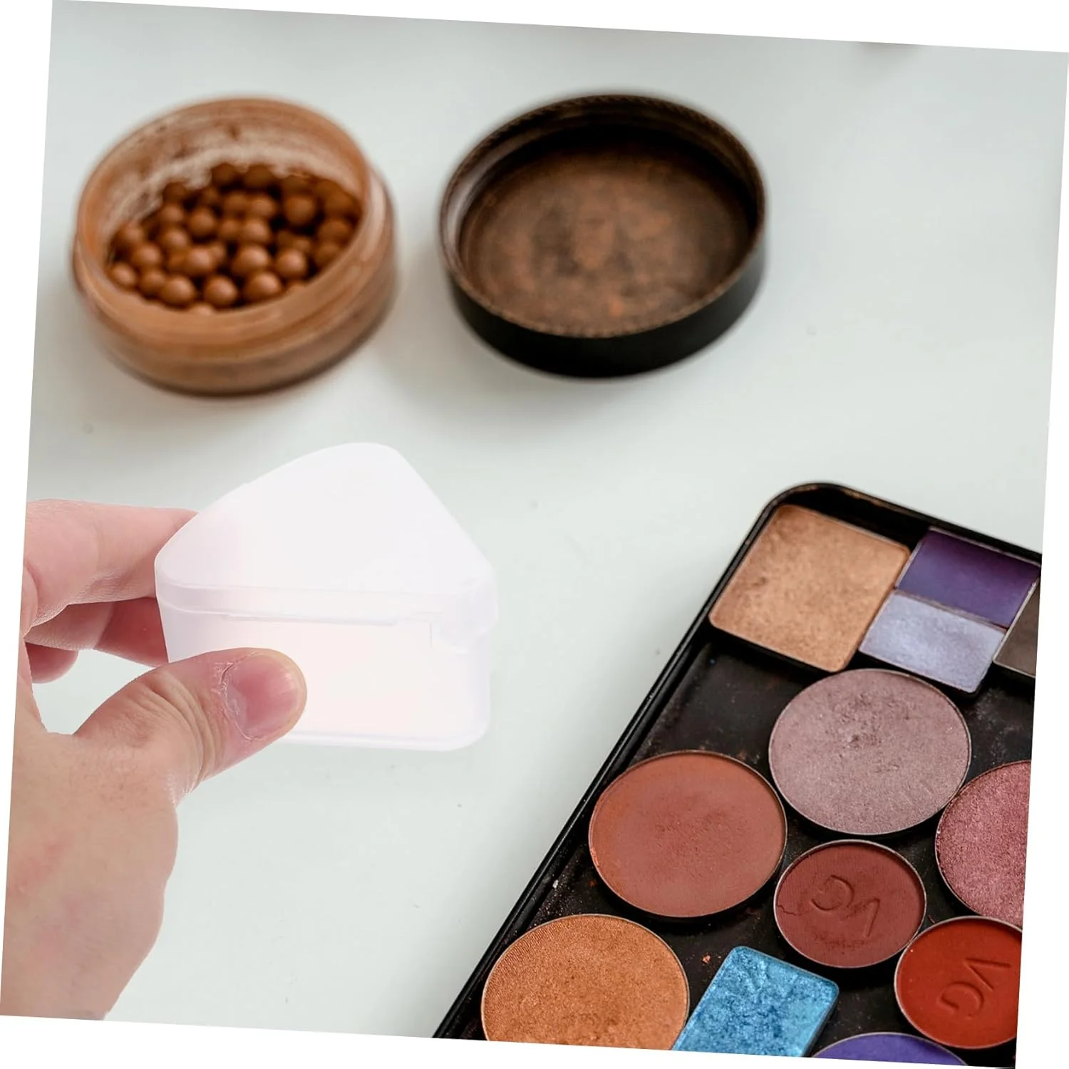 FRCOLOR 6 عدد جعبه پد پودر، نگهدارنده اسفنج مثلثی، جعبه مسافرتی، ظروف اسفنج آرایشی شفاف، سازمان دهنده پد پودر برای لوازم دخترانه زنانه FRCOLOR 6 عدد جعبه پد پودر، نگهدارنده اسفنج مثلثی، جعبه مسافرتی، ظروف اسفنج آرایشی شفاف، سازمان دهنده پد پودر برای لوازم دخترانه زنانه