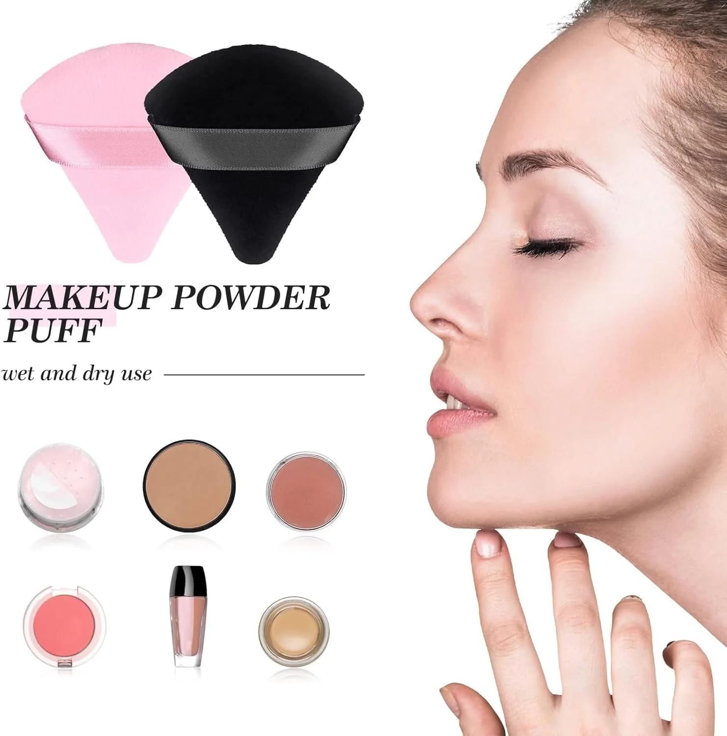 پدهای مثلثی پودر آرایشی FUIN، 2 عدد، پد آرایشی، پد پودر، اسفنج پودر مخملی نرم، اسفنج های مثلثی قابل استفاده مجدد با بند، برای پودر فیکس، لوازم آرایشی، کرم پودر، آرایش مرطوب و خشک (مشکی، صورتی) پدهای مثلثی پودر آرایشی FUIN، 2 عدد، پد آرایشی، پد پودر، اسفنج پودر مخملی نرم، اسفنج های مثلثی قابل استفاده مجدد با بند، برای پودر فیکس، لوازم آرایشی، کرم پودر، آرایش مرطوب و خشک (مشکی، صورتی)
