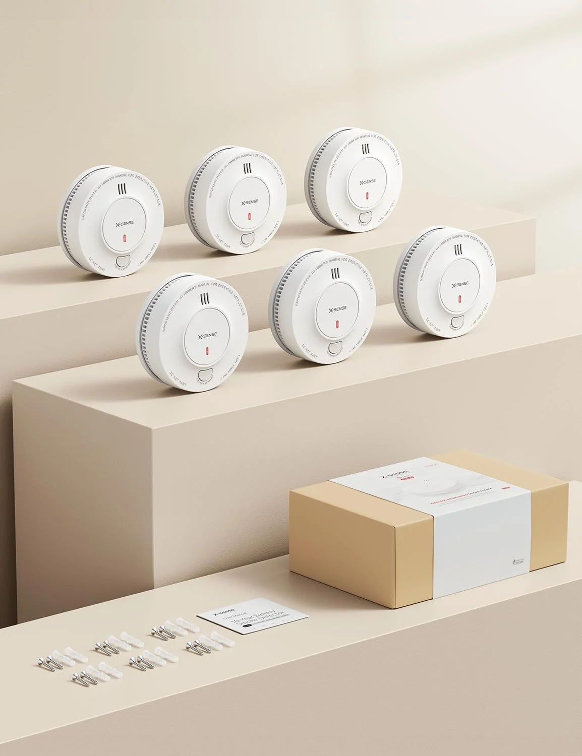 آشکارساز دود بی سیم X-Sense با قابلیت اتصال متقابل و تغذیه با باتری، با برد انتقال بیش از 250 متر، مدل SD19-W، بسته 6 عددی آشکارساز دود بی سیم X-Sense با قابلیت اتصال متقابل و تغذیه با باتری، با برد انتقال بیش از 250 متر، مدل SD19-W، بسته 6 عددی