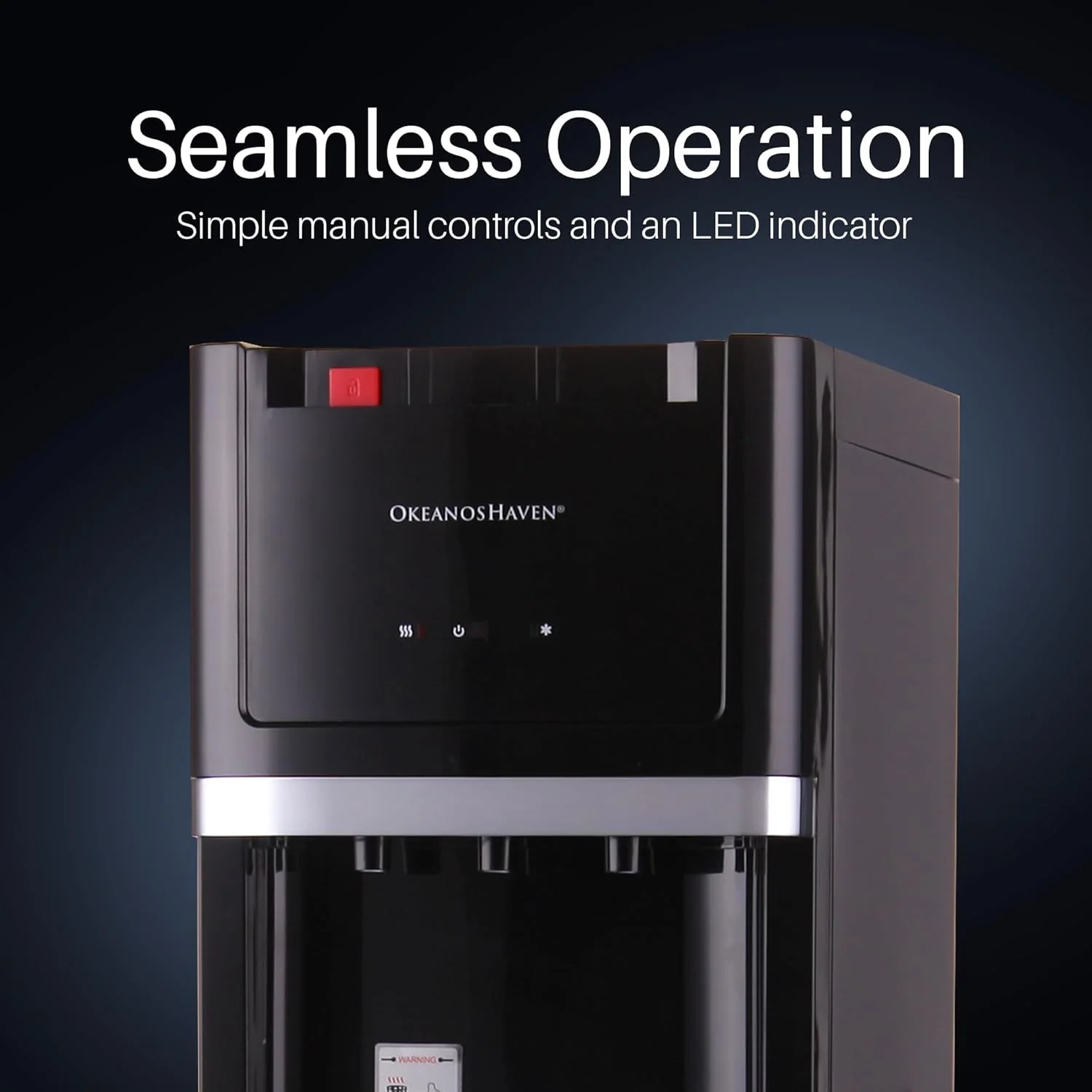 OkeanosHaven Water Dispenser with LED Indicator, Compressor Cooling, Bottom Loaded Tanks, Hot & Cold Water, Compact Design for Home & Office OkeanosHaven Water Dispenser with LED Indicator, Compressor Cooling, Bottom Loaded Tanks, Hot & Cold Water, Compact Design for Home & Office