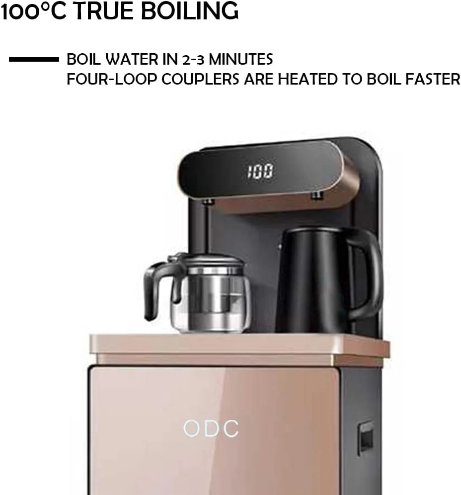 ODC - Smart Stainless Steel Water Dispenser with Glass & Heat Kettle and Dual Outlets - Fast Boil, Large Display, Touch Panel Control, Heat Preservation & Remote Control(Rose Gold) (Only Dispenser) ODC - Smart Stainless Steel Water Dispenser with Glass & Heat Kettle and Dual Outlets - Fast Boil, Large Display, Touch Panel Control, Heat Preservation & Remote Control(Rose Gold) (Only Dispenser)