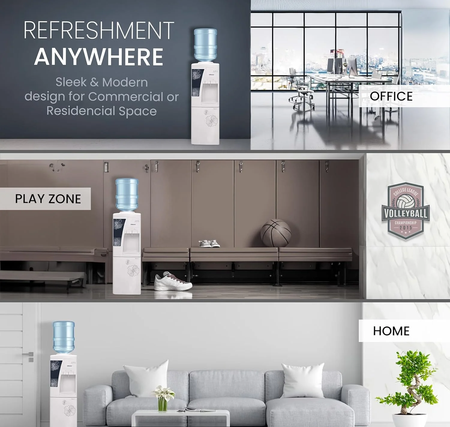 آبسردکن ایستاده نوبل مدل NWD1609 با توان 550 وات، دارای آب گرم و سرد، ظرفیت 5 لیتر آب گرم و 2 لیتر آب سرد در ساعت، کابینت ذخیره سازی، سیستم خنک کننده کمپرسور و سیستم گرمایشی