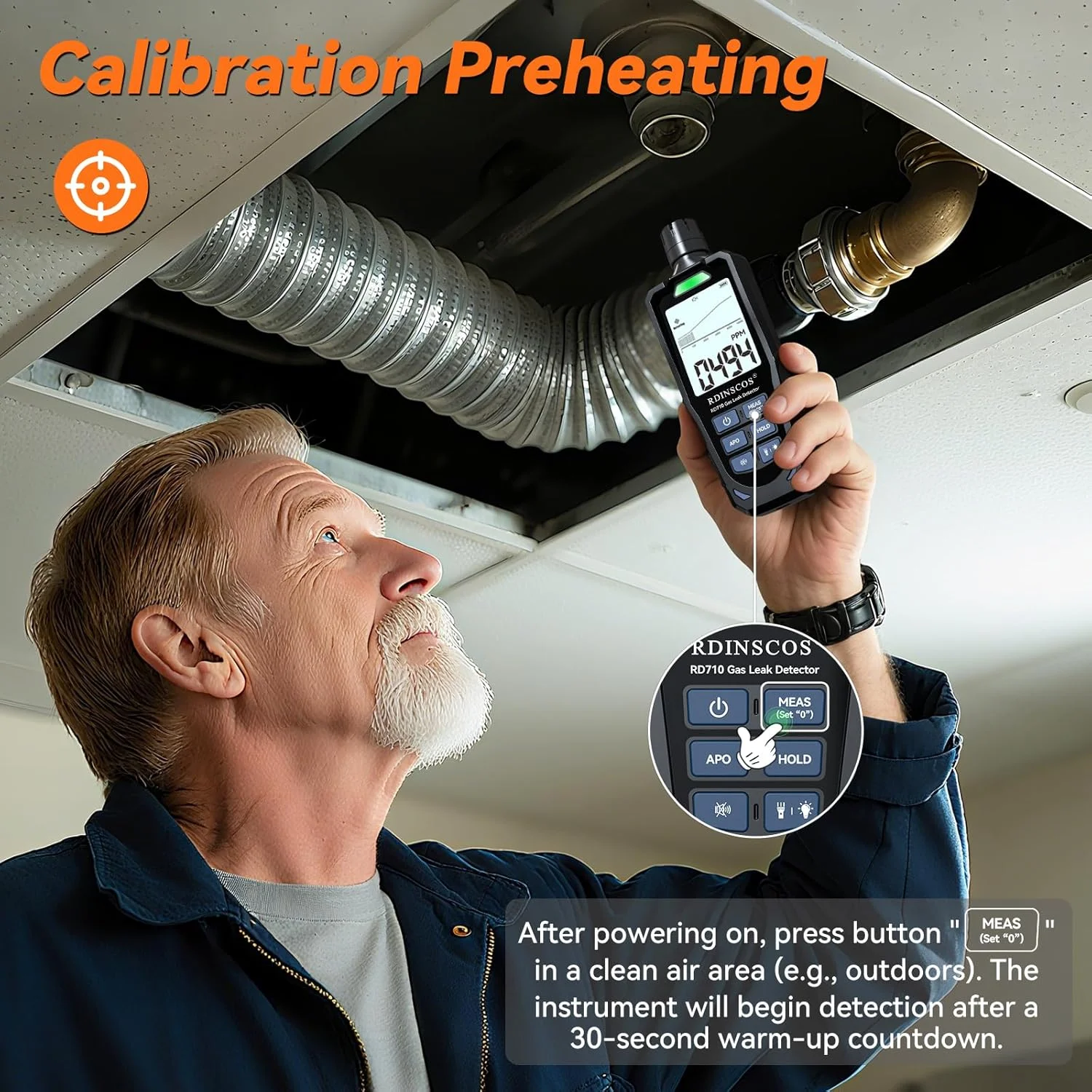 دستگاه تشخیص گازهای قابل اشتعال شارژی - ردیاب دستی همه کاره پروپان، متان و گاز مایع با سنسور فیگارو با حساسیت بالا برای تشخیص نشت گاز در خانه، RV و صنعت