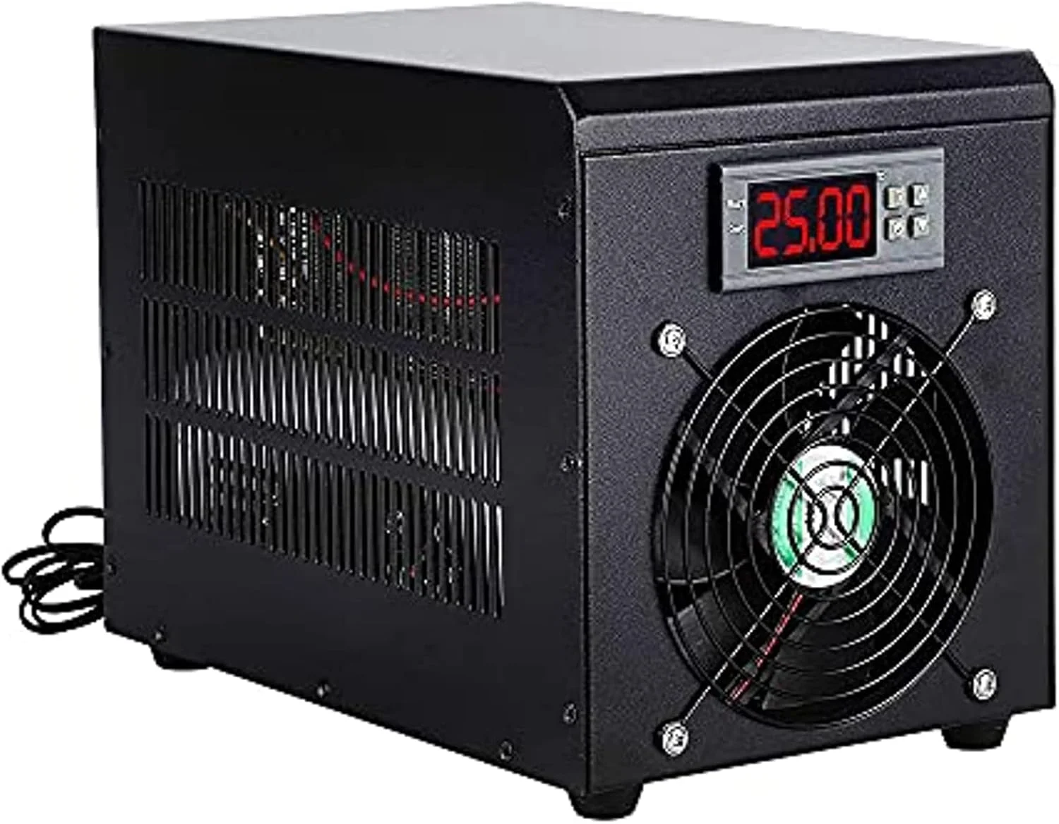 سیستم خنک کننده آکواریوم HSRG با ظرفیت 60 لیتر، چیلر آب آکواریوم، دستگاه خنک کننده آب آکواریوم 180 وات با پمپ 5 وات + لوله 2 متری، تنظیم دما 10-40 درجه سانتیگراد، برای آب شور/آب شیرین هیدروپونیک