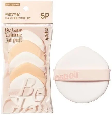 پد آرایشی جدید Espoir Air Puff Volume 5ea | آرایش سریع و آسان صورت بی عیب و نقص | پد پودری کوسن هوا برای کرم پودر مایع، کرم، کانسیلر | ابزار آرایش پایه کره ای