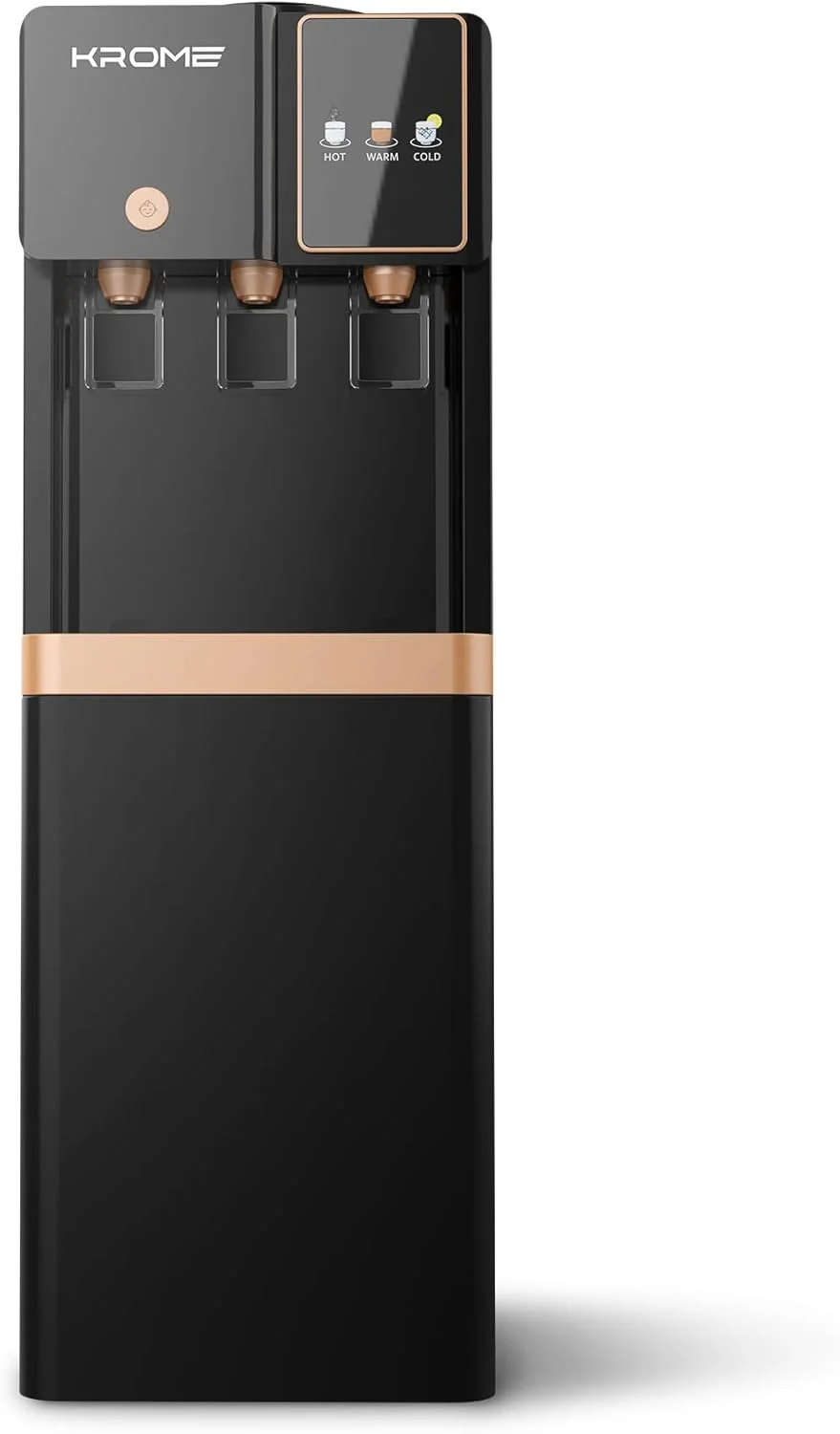 آبسردکن کروم، آب گرم، سرد و معمولی، خنک کننده کمپرسور، قفل ایمنی کودک، مخازن استیل ضد زنگ، گرمایش 500 وات، سرمایش 90 وات، کابینت ذخیره سازی | ایده آل برای استفاده در منزل و محل کار I KR-WTL3TGB