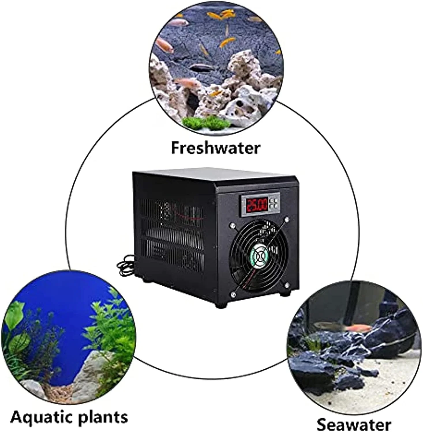 سیستم خنک کننده آکواریوم HSRG با ظرفیت 60 لیتر، چیلر آب آکواریوم، دستگاه خنک کننده آب آکواریوم 180 وات با پمپ 5 وات + لوله 2 متری، تنظیم دما 10-40 درجه سانتیگراد، برای آب شور/آب شیرین هیدروپونیک سیستم خنک کننده آکواریوم HSRG با ظرفیت 60 لیتر، چیلر آب آکواریوم، دستگاه خنک کننده آب آکواریوم 180 وات با پمپ 5 وات + لوله 2 متری، تنظیم دما 10-40 درجه سانتیگراد، برای آب شور/آب شیرین هیدروپونیک