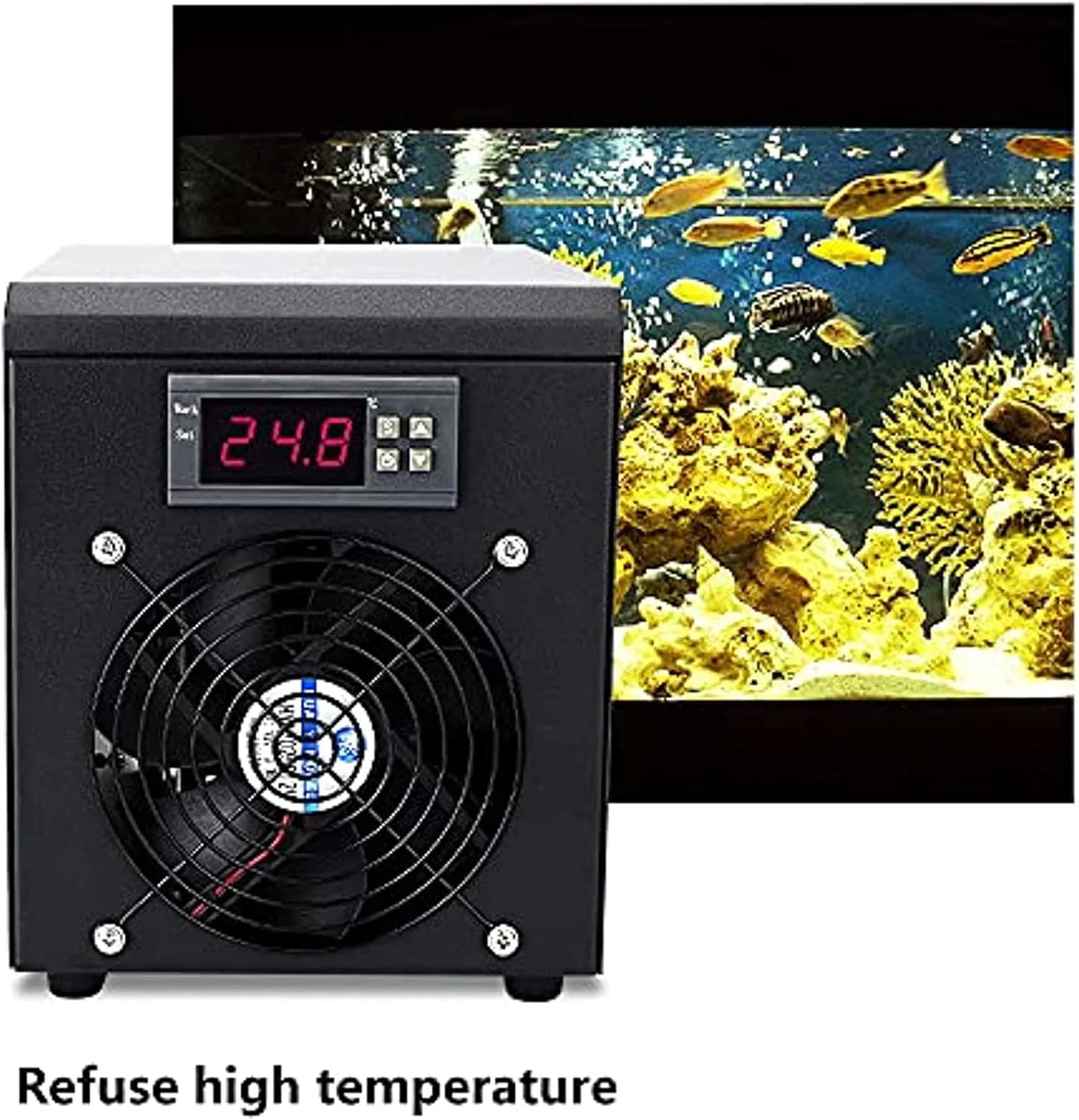 سیستم خنک کننده آکواریوم HSRG با ظرفیت 60 لیتر، چیلر آب آکواریوم، دستگاه خنک کننده آب آکواریوم 180 وات با پمپ 5 وات + لوله 2 متری، تنظیم دما 10-40 درجه سانتیگراد، برای آب شور/آب شیرین هیدروپونیک سیستم خنک کننده آکواریوم HSRG با ظرفیت 60 لیتر، چیلر آب آکواریوم، دستگاه خنک کننده آب آکواریوم 180 وات با پمپ 5 وات + لوله 2 متری، تنظیم دما 10-40 درجه سانتیگراد، برای آب شور/آب شیرین هیدروپونیک