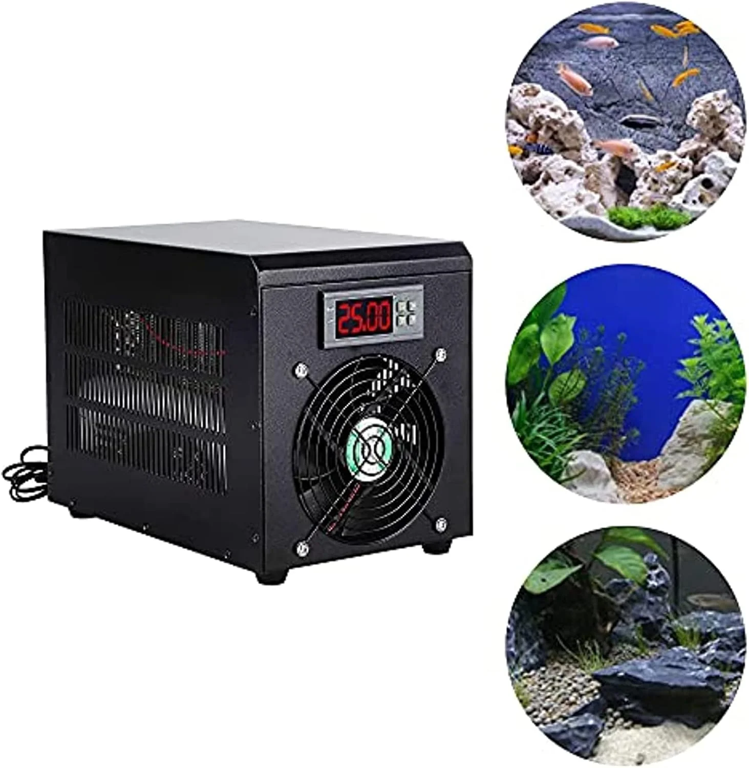 سیستم خنک کننده آکواریوم HSRG با ظرفیت 60 لیتر، چیلر آب آکواریوم، دستگاه خنک کننده آب آکواریوم 180 وات با پمپ 5 وات + لوله 2 متری، تنظیم دما 10-40 درجه سانتیگراد، برای آب شور/آب شیرین هیدروپونیک سیستم خنک کننده آکواریوم HSRG با ظرفیت 60 لیتر، چیلر آب آکواریوم، دستگاه خنک کننده آب آکواریوم 180 وات با پمپ 5 وات + لوله 2 متری، تنظیم دما 10-40 درجه سانتیگراد، برای آب شور/آب شیرین هیدروپونیک