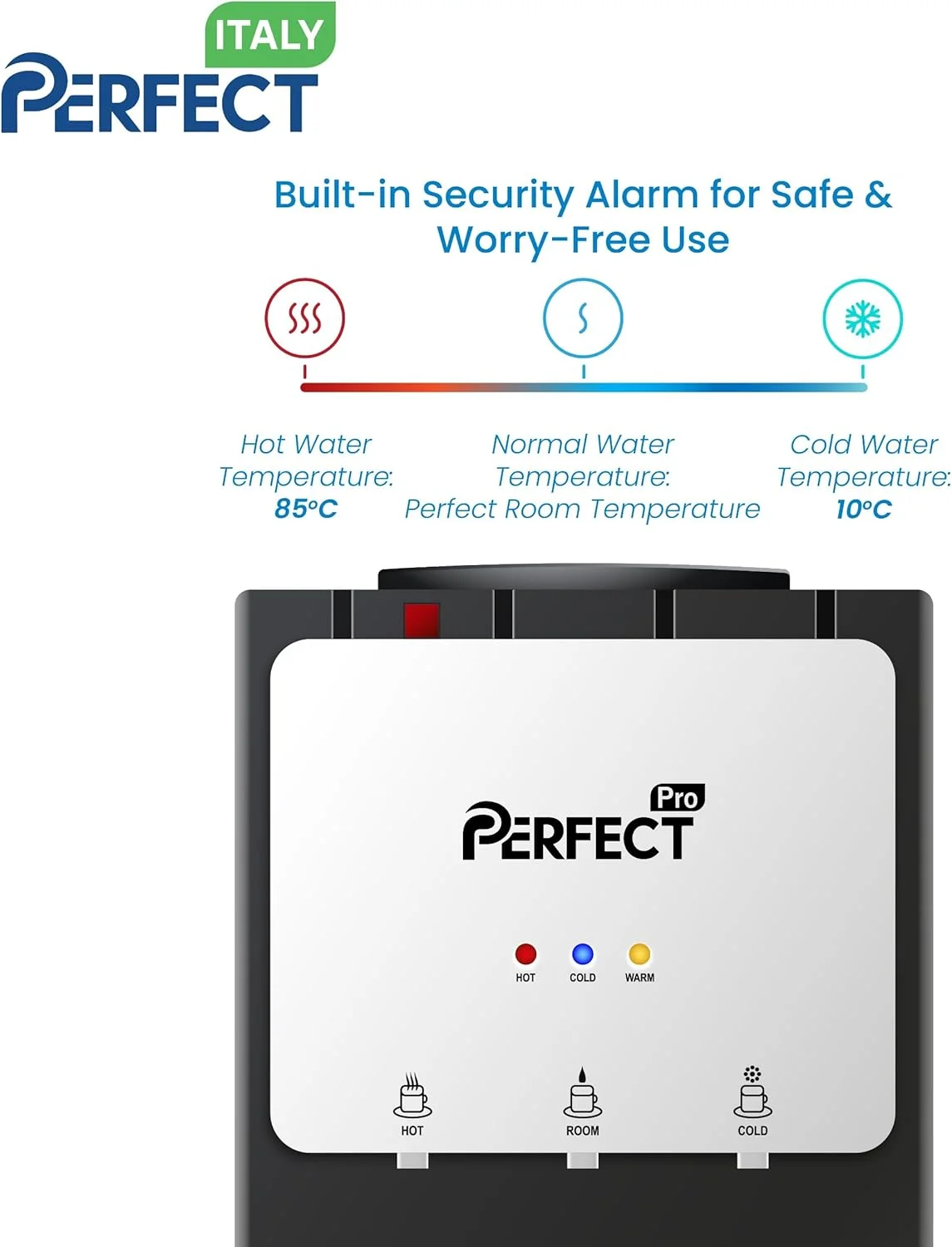 آبسردکن ایتالی پرفکت مدل PWD-5700KF | دارای کابین یخچال داخلی | آبسردکن ایستاده با بارگیری از بالا | خنک کننده آب گرم و سرد | سازگار با بطری 5 گالن | رنگ مشکی/نقره ای آبسردکن ایتالی پرفکت مدل PWD-5700KF | دارای کابین یخچال داخلی | آبسردکن ایستاده با بارگیری از بالا | خنک کننده آب گرم و سرد | سازگار با بطری 5 گالن | رنگ مشکی/نقره ای