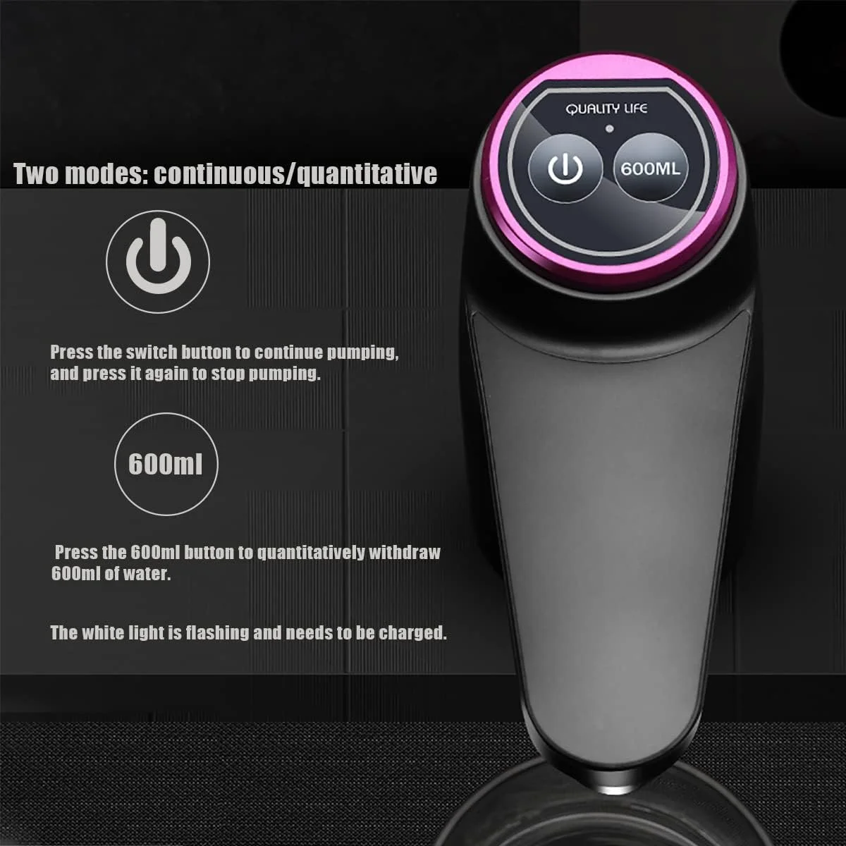 آب سردکن GOLDEN DEER برای بطری 5 گالنی، آبسردکن قابل حمل، آبسردکن جهانی برای بطری های 2.5، 3 و 5 گالنی، پمپ آب شارژی USB آب سردکن GOLDEN DEER برای بطری 5 گالنی، آبسردکن قابل حمل، آبسردکن جهانی برای بطری های 2.5، 3 و 5 گالنی، پمپ آب شارژی USB