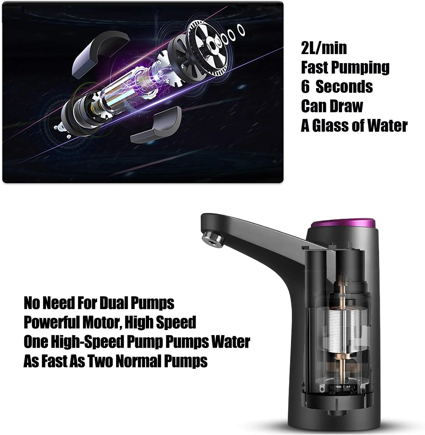 آب سردکن GOLDEN DEER برای بطری 5 گالنی، آبسردکن قابل حمل، آبسردکن جهانی برای بطری های 2.5، 3 و 5 گالنی، پمپ آب شارژی USB آب سردکن GOLDEN DEER برای بطری 5 گالنی، آبسردکن قابل حمل، آبسردکن جهانی برای بطری های 2.5، 3 و 5 گالنی، پمپ آب شارژی USB