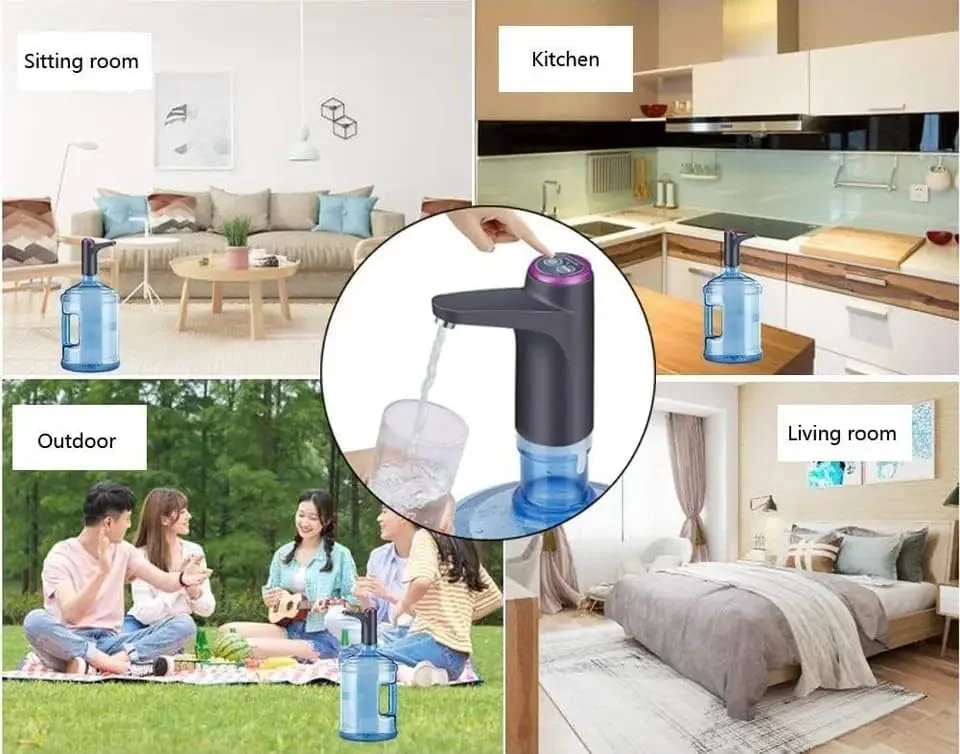 پمپ آب برقی مدرن و مینیمالیستی، 19 لیتری، بنفش، پلاستیکی، مستقل، قابل شارژ با USB، سازگار با بطری، قمقمه، خنک کننده پمپ آب برقی مدرن و مینیمالیستی، 19 لیتری، بنفش، پلاستیکی، مستقل، قابل شارژ با USB، سازگار با بطری، قمقمه، خنک کننده