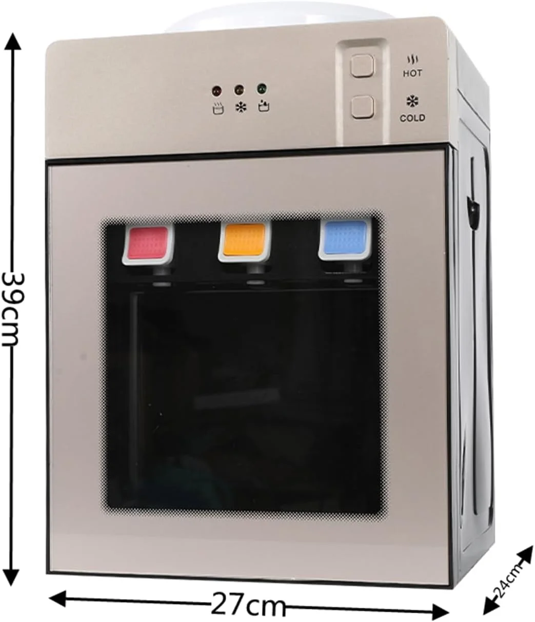 آبسردکن رومیزی Beauenty، مناسب برای بطری های 3 یا 5 گالن، آبسردکن با بارگیری از بالا، دارای 3 تنظیمات دما آب سرد و گرم، مناسب برای خانه، دفتر، خوابگاه (طلایی) آبسردکن رومیزی Beauenty، مناسب برای بطری های 3 یا 5 گالن، آبسردکن با بارگیری از بالا، دارای 3 تنظیمات دما آب سرد و گرم، مناسب برای خانه، دفتر، خوابگاه (طلایی)