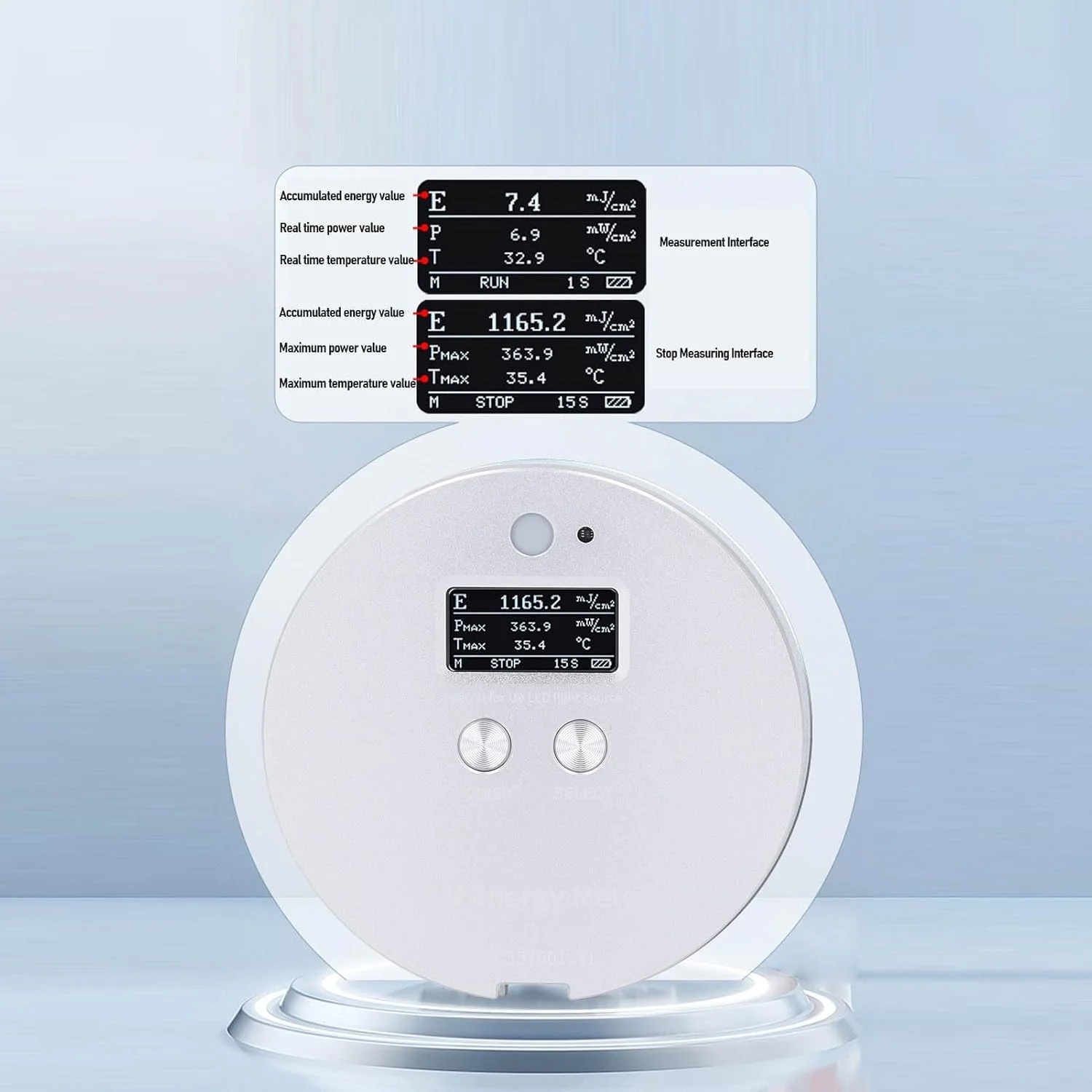 دستگاه تشخیص انرژی UV، متر انرژی UV، تستر شدت UV، چند منظوره، محدوده 315 نانومتر - 400 نانومتر، نمونه برداری با سرعت بالا، کاربرد گسترده برای دستگاه های خشک کن UV